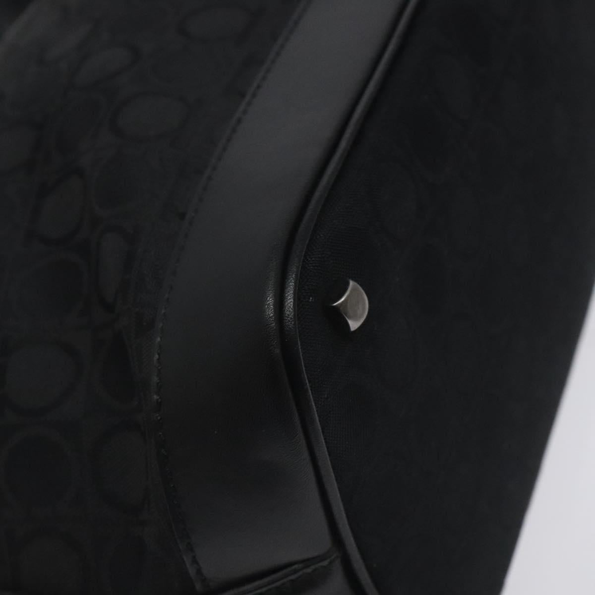 Salvatore Ferragamo Gancini Shoulder Bag Canvas Black Auth BA2888