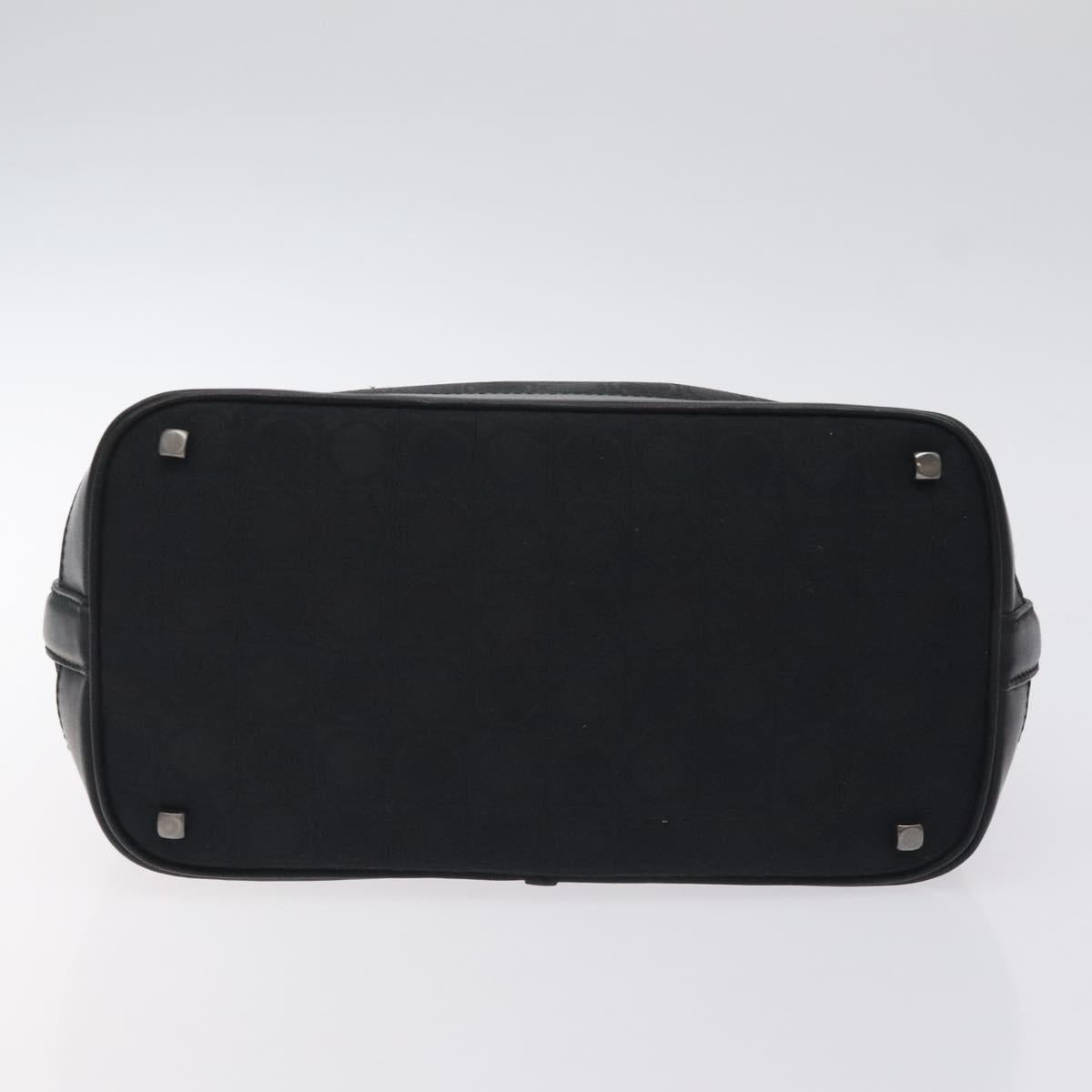 Salvatore Ferragamo Gancini Shoulder Bag Canvas Black Auth BA2888