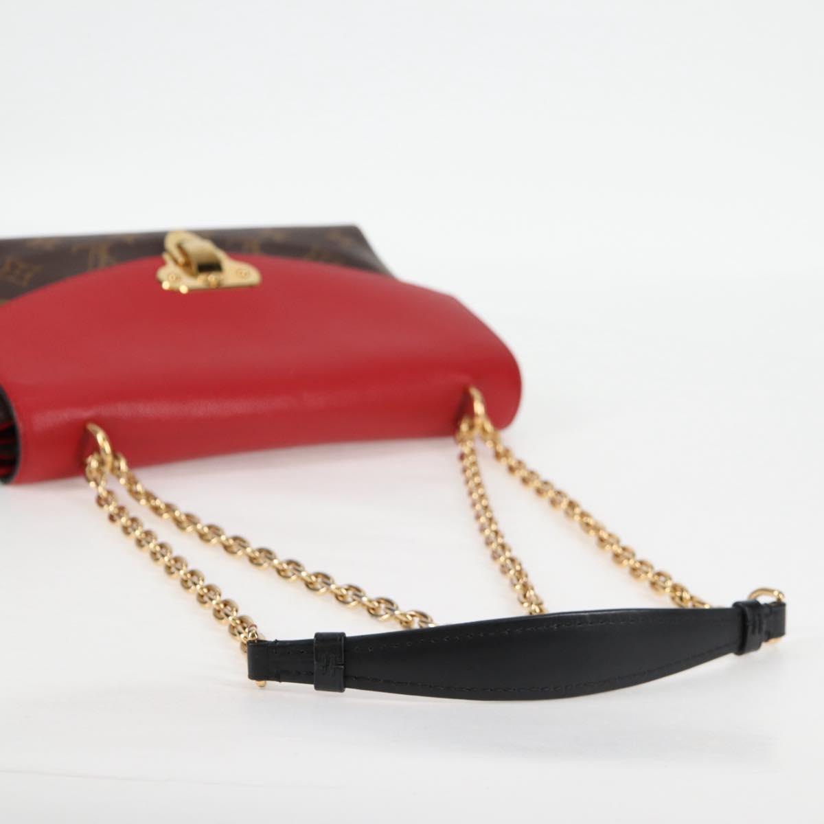 LOUIS VUITTON Monogram Sun Placide Shoulder Bag Red M43713 LV Auth BA2903M