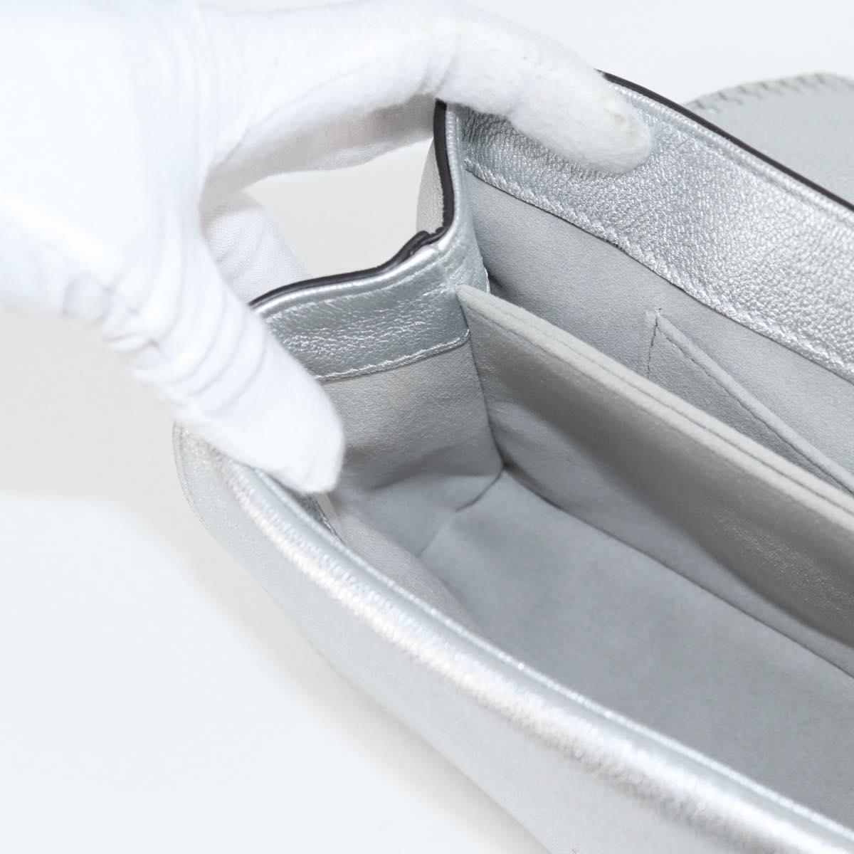 LOUIS VUITTON Chain Very Shoulder Bag Leather Silver M43201 LV Auth BA2904M