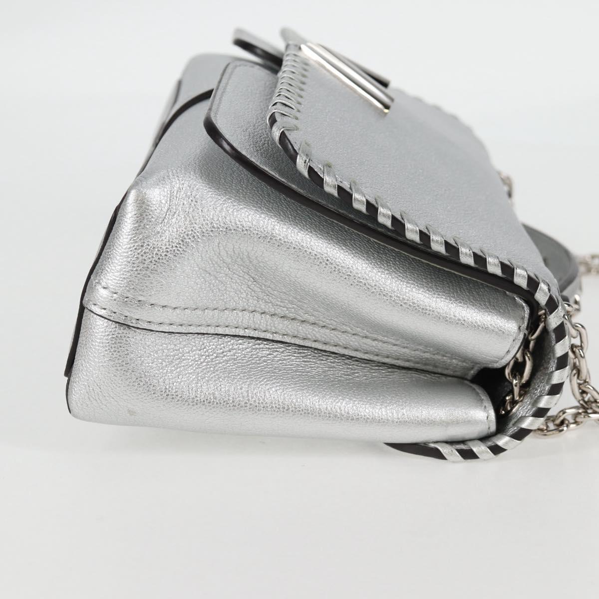 LOUIS VUITTON Chain Very Shoulder Bag Leather Silver M43201 LV Auth BA2904M