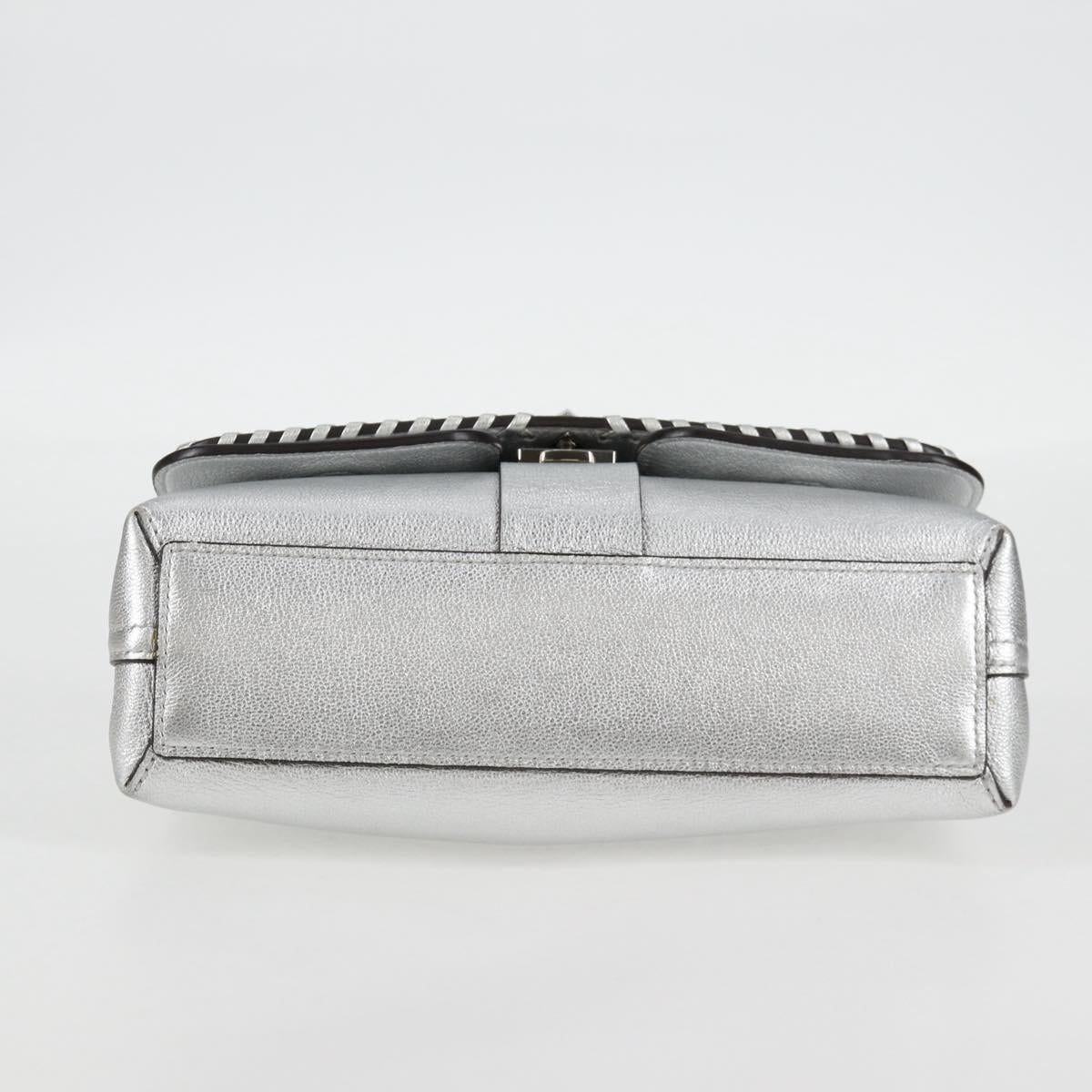 LOUIS VUITTON Chain Very Shoulder Bag Leather Silver M43201 LV Auth BA2904M