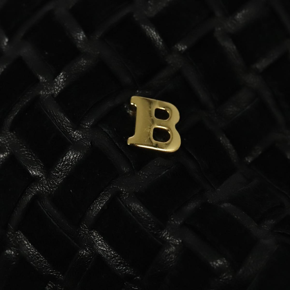 BALLY Tote Bag Leather Black Gold Auth BA2910