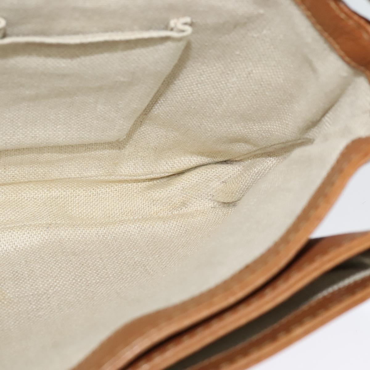 GUCCI GG Canvas Shoulder Bag Beige Gold 257024 Auth BA2928