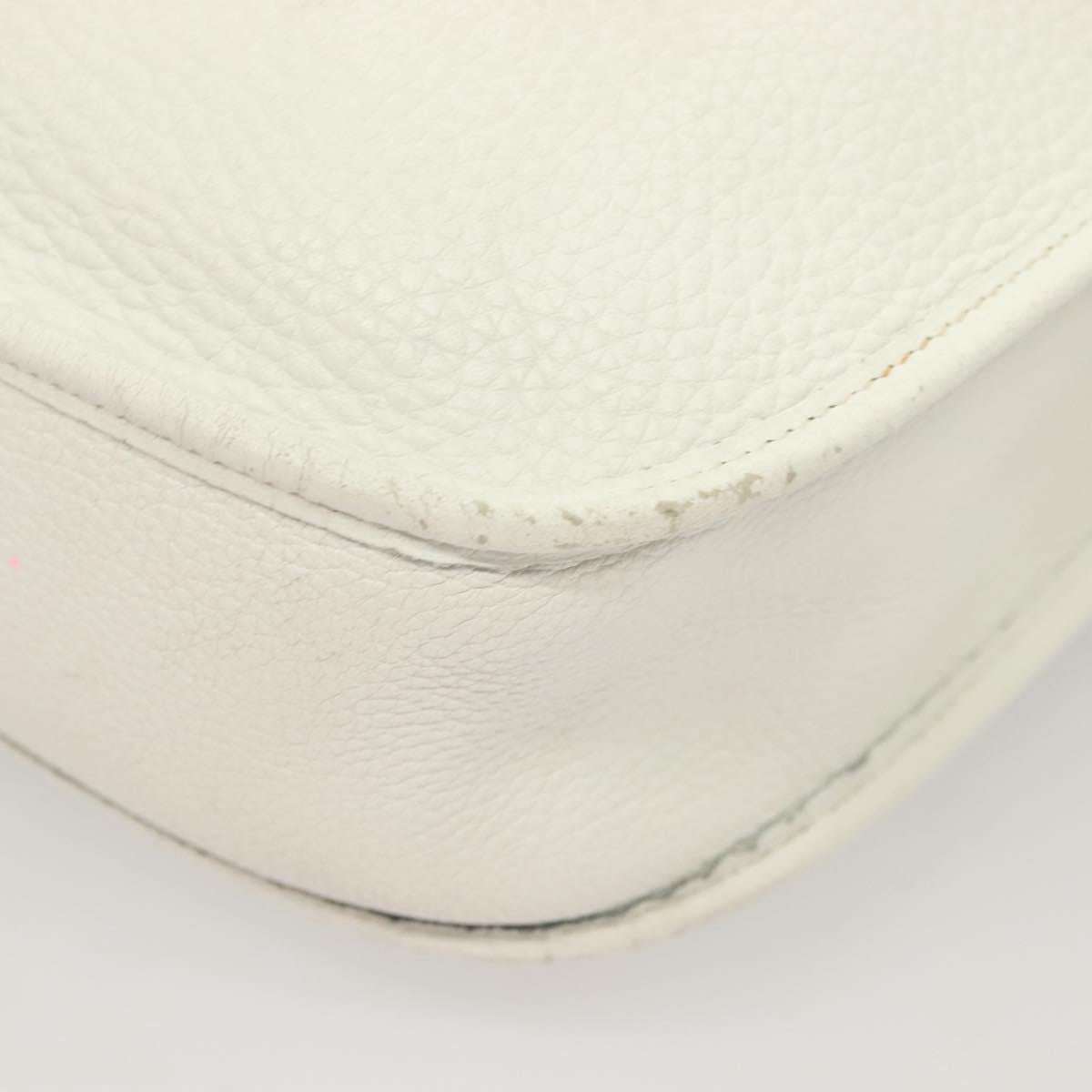 HERMES Evelyn 1 GM Shoulder Bag Togo leather White Auth BA2943
