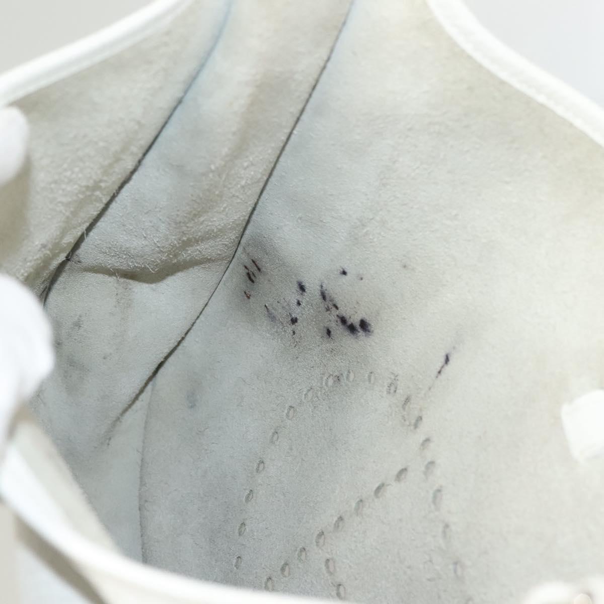 HERMES Evelyn 1 GM Shoulder Bag Togo leather White Auth BA2943