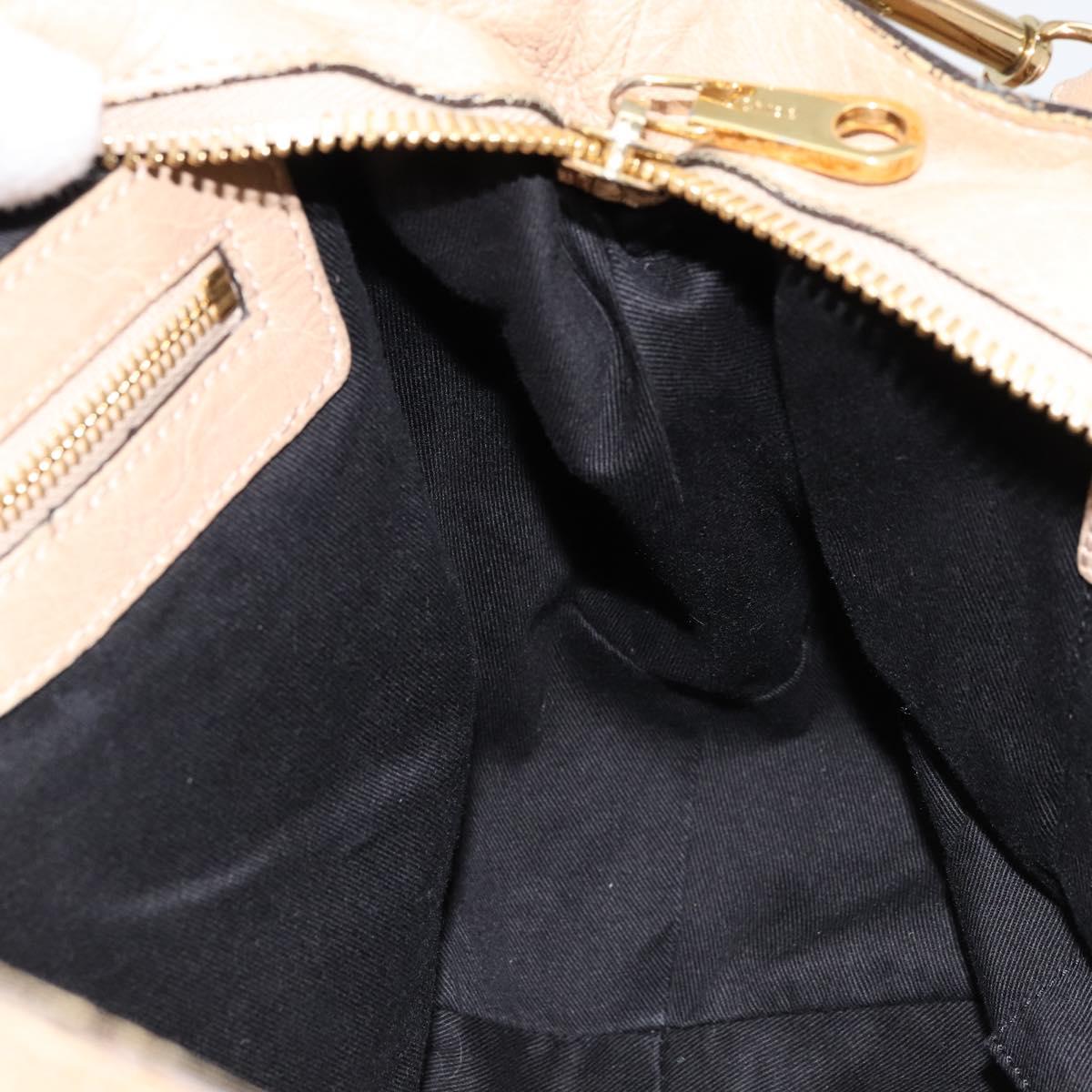 Chloe Etel Hand Bag Leather 2way Pink Gold Auth BA2946