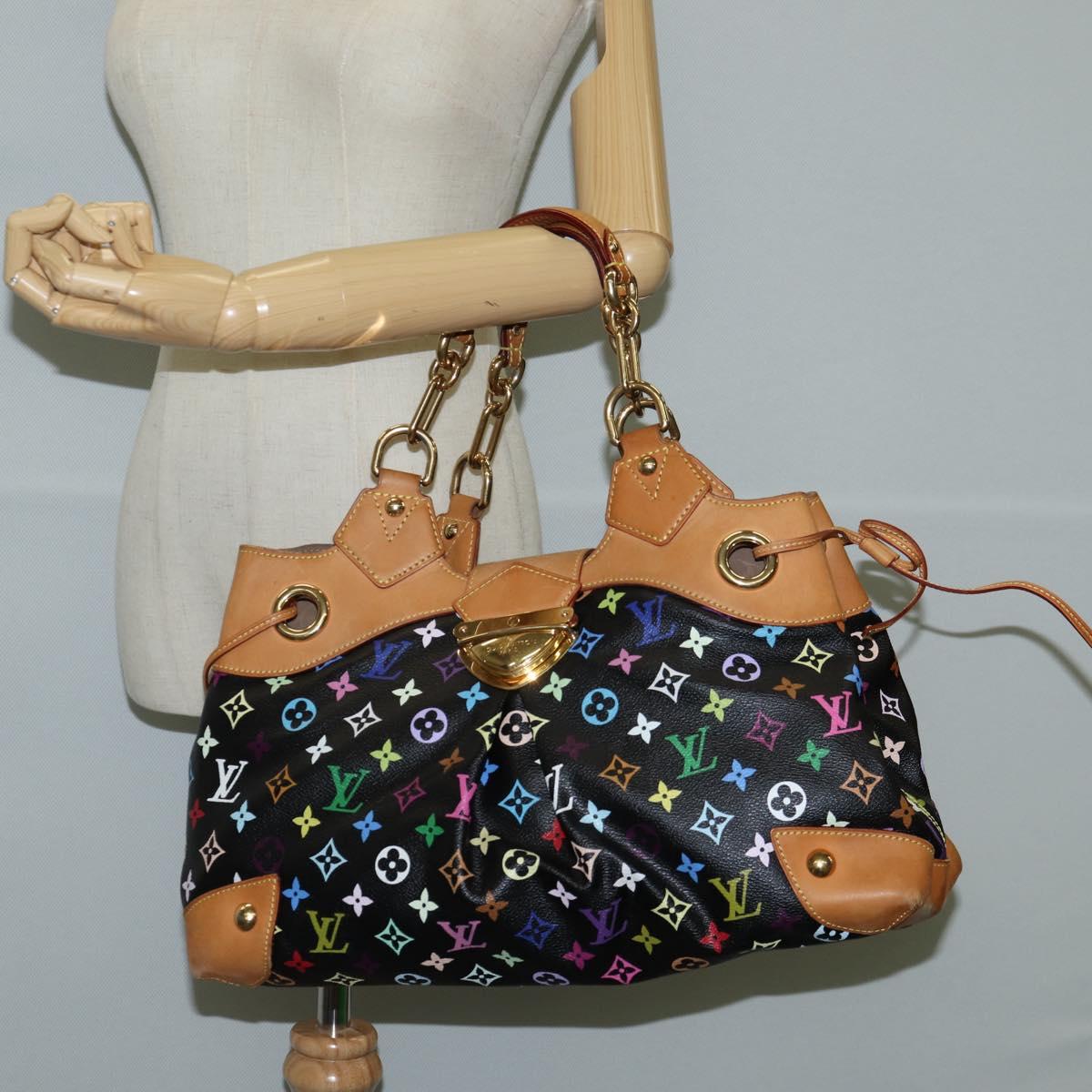 LOUIS VUITTON Monogram Multicolor Ursula Tote Bag Black M40124 LV Auth BA2956V