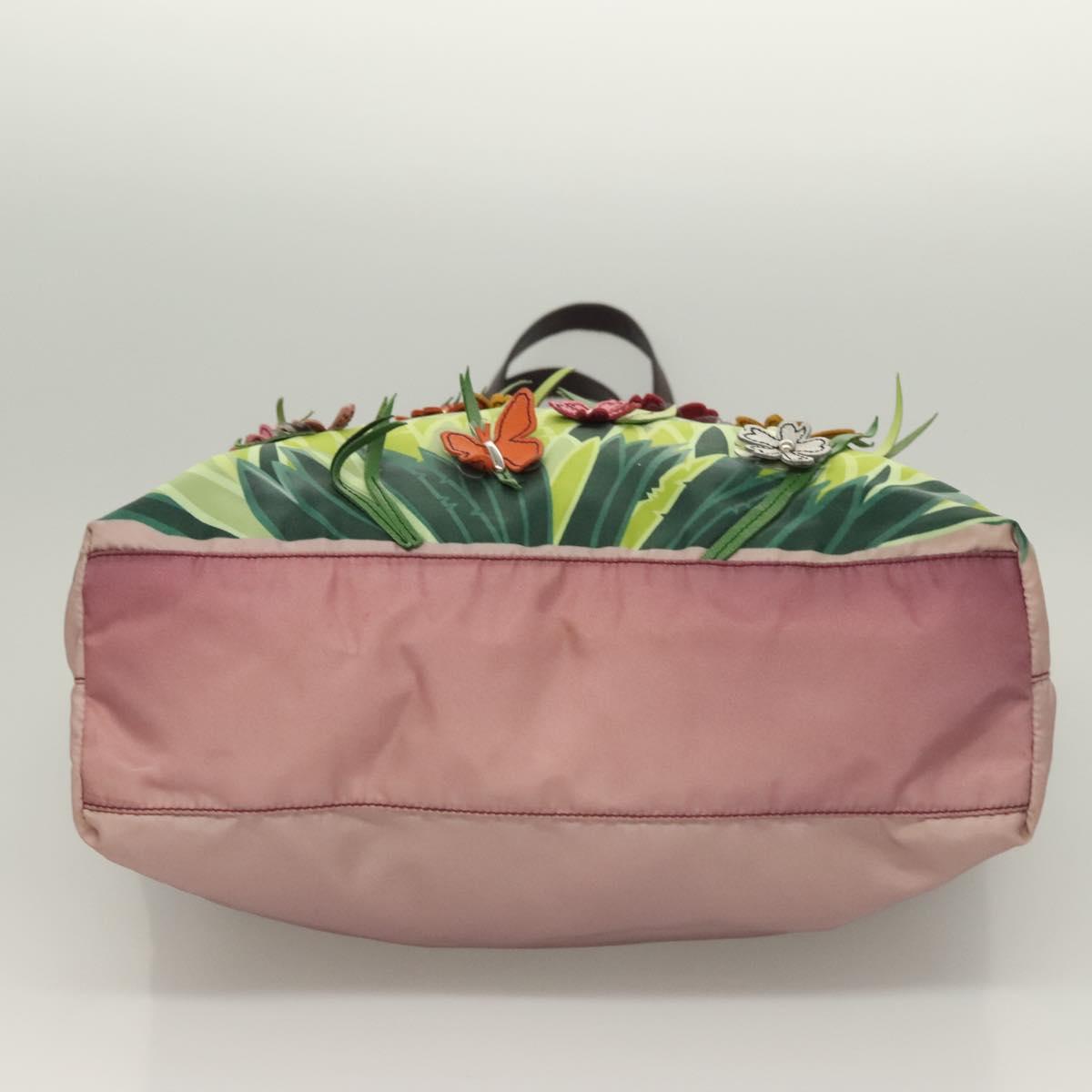 PRADA Flower Japan Limited Tote Bag Nylon Purple Auth BA2967
