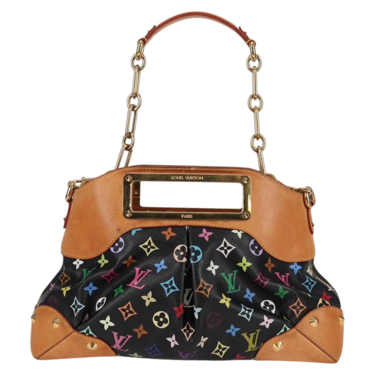 LOUIS VUITTON Monogram Multicolor Judy MM Bag 2Way Black M40256 LV Auth BA3006V
