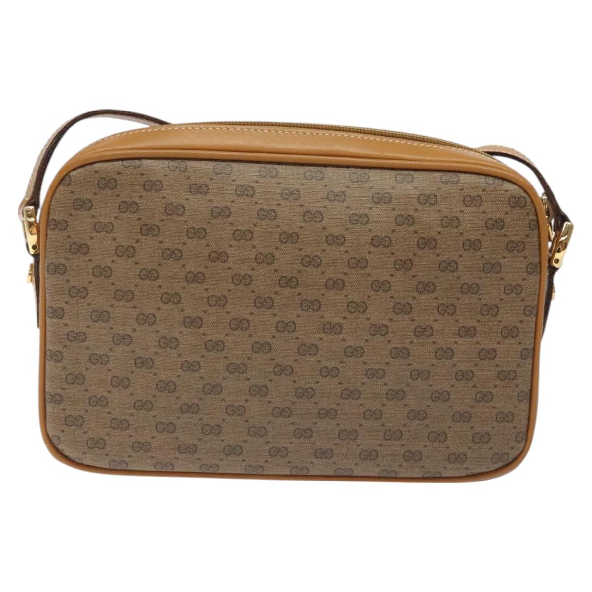 GUCCI Micro GG Supreme Shoulder Bag PVC Beige Gold 007 904 0095 Auth BA3014
