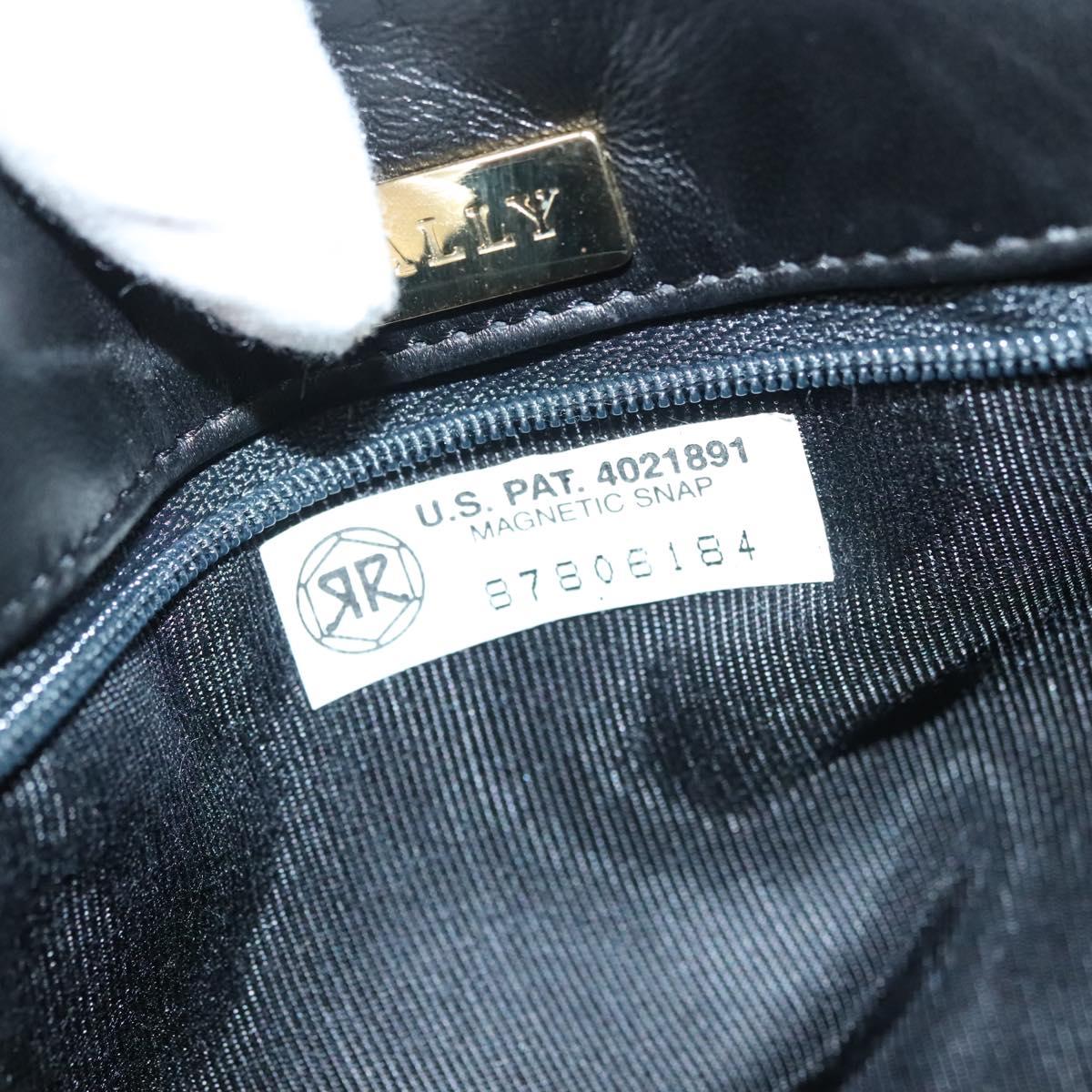 BALLY Chain Shoulder Bag Leather Black Gold Auth BA3019