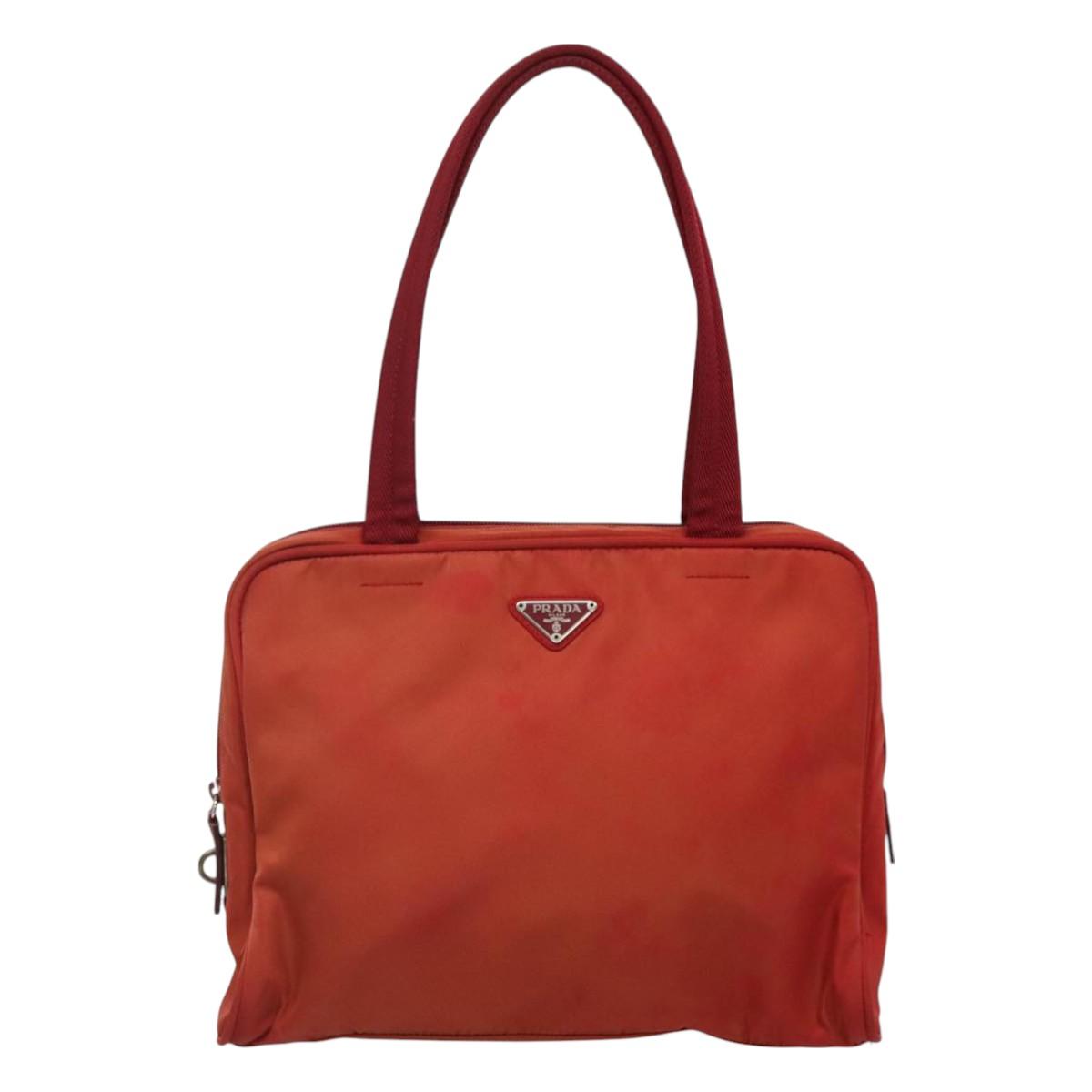 PRADA Hand Bag Nylon Red Auth BA3040