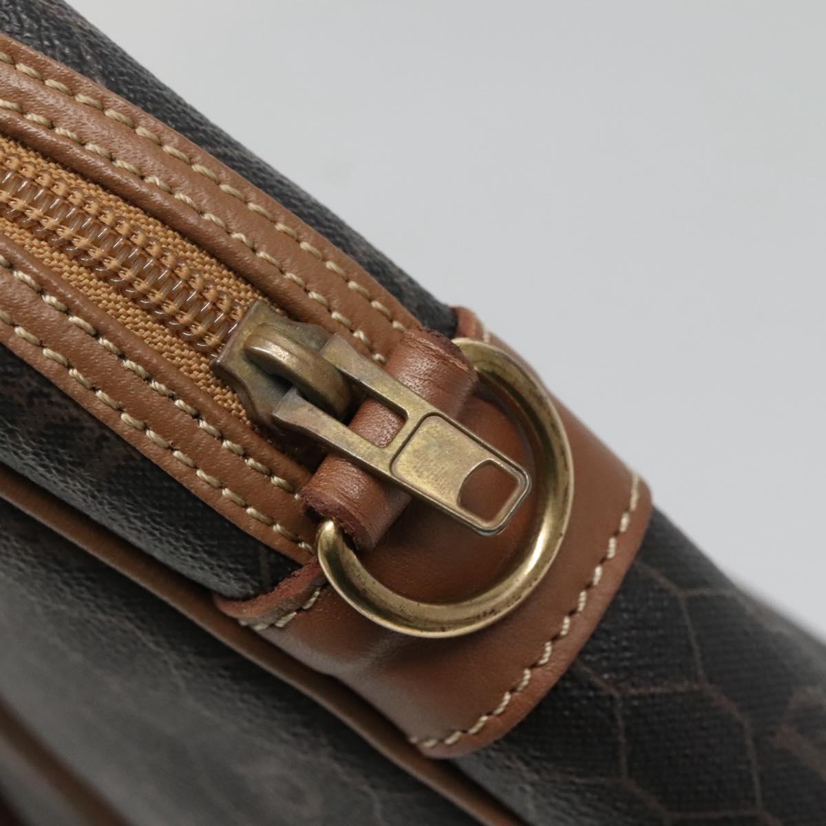 Christian Dior Honeycomb Canvas Business Bag PVC Black Gold Auth BA3097