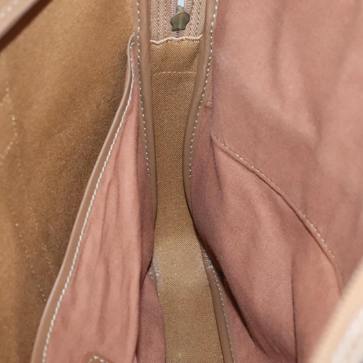 Christian Dior Honeycomb Canvas Business Bag PVC Black Gold Auth BA3097