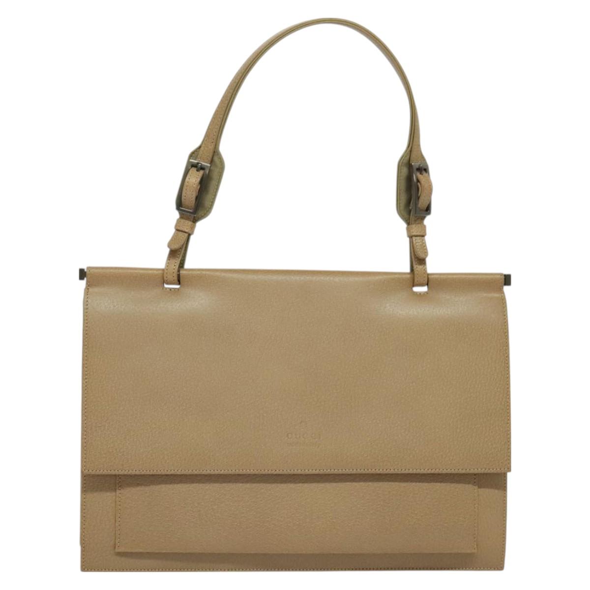 GUCCI Shoulder Bag Leather Beige 001 3299 Auth BA3111