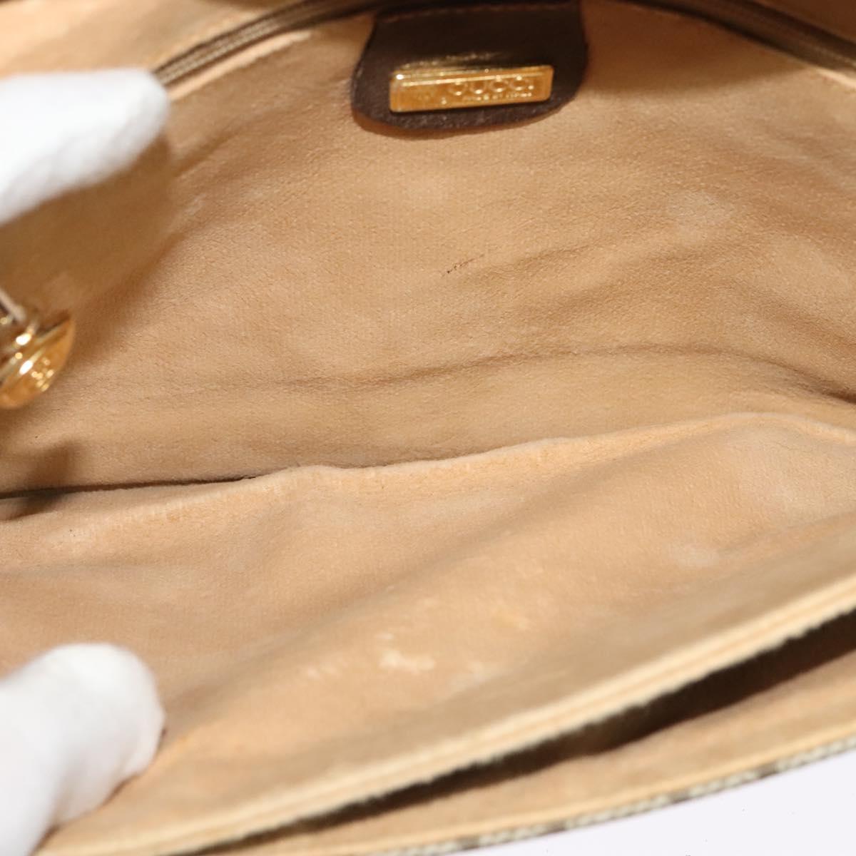 GUCCI GG Supreme Shoulder Bag PVC Beige Gold 004 904 0671 Auth BA3133