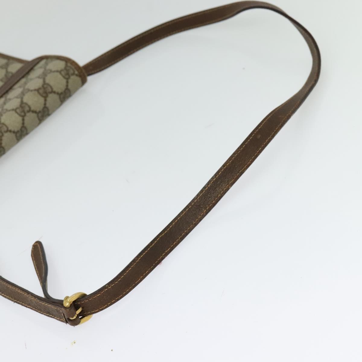 GUCCI GG Supreme Shoulder Bag PVC Beige Gold 004 904 0671 Auth BA3133