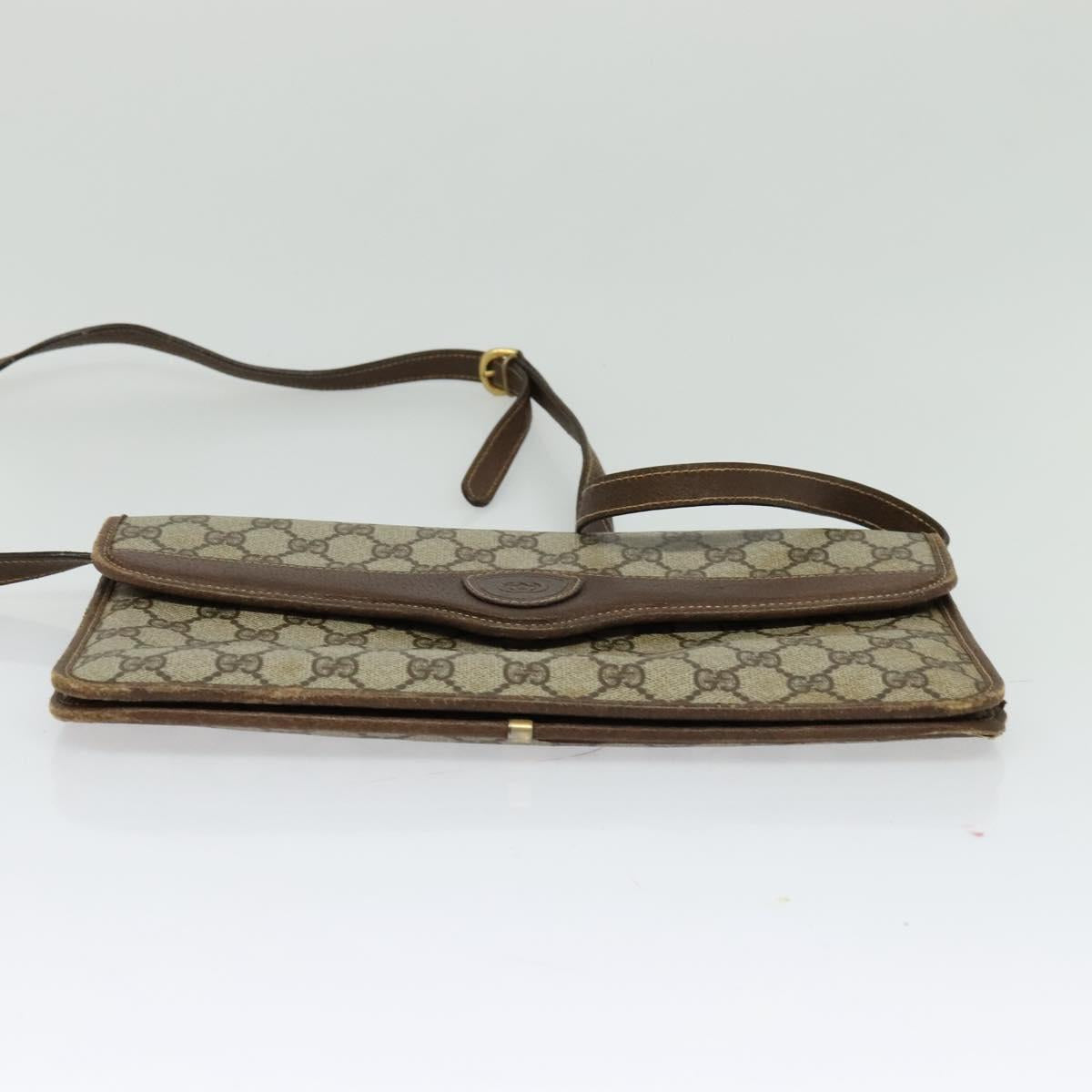 GUCCI GG Supreme Shoulder Bag PVC Beige Gold 004 904 0671 Auth BA3133