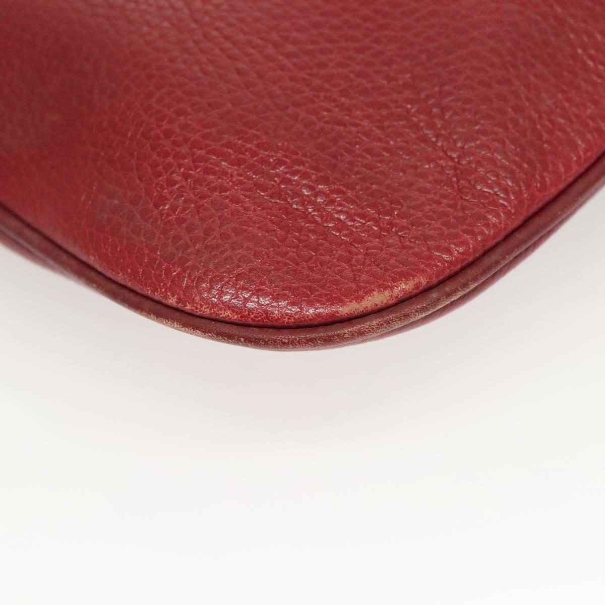 CARTIER Must Line Shoulder Bag Leather Bordeaux Gold Auth BA3142