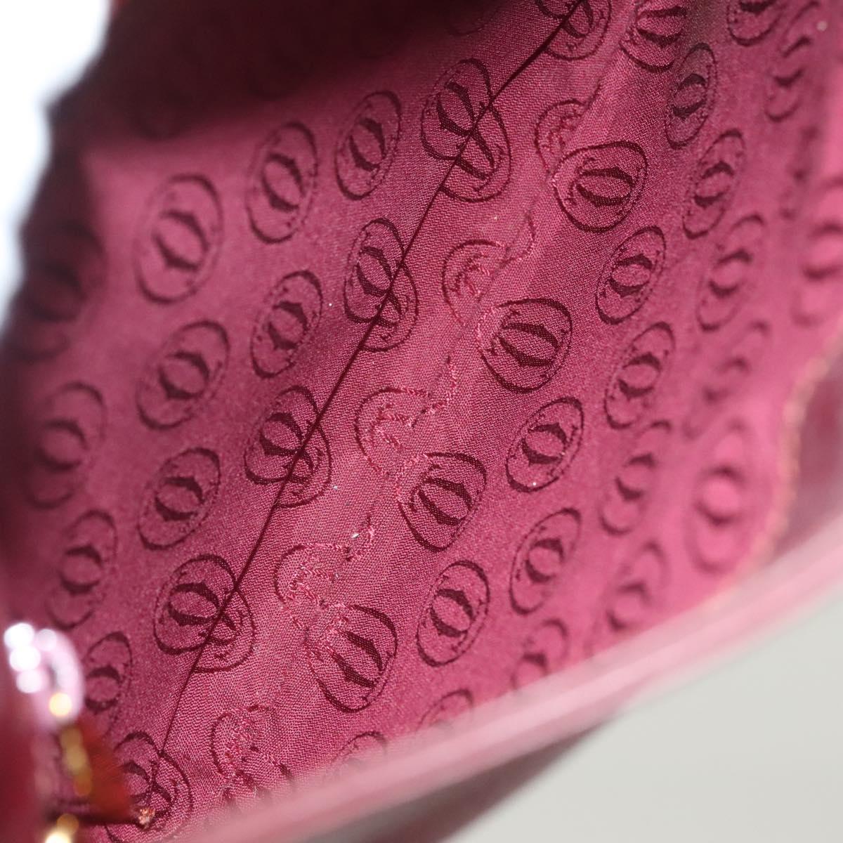 CARTIER Must Line Shoulder Bag Leather Bordeaux Gold Auth BA3142
