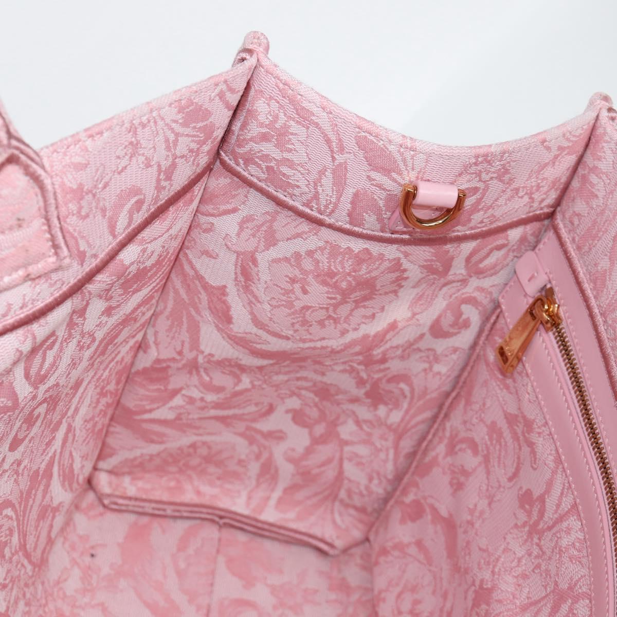VERSACE Athena Barocco Tote Bag Canvas 2way Pink Auth BA3157M