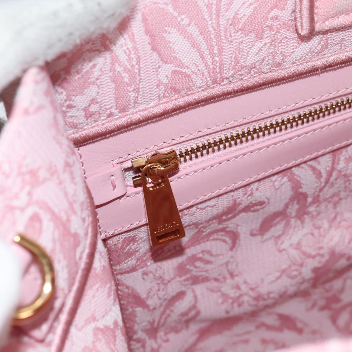 VERSACE Athena Barocco Tote Bag Canvas 2way Pink Auth BA3157M