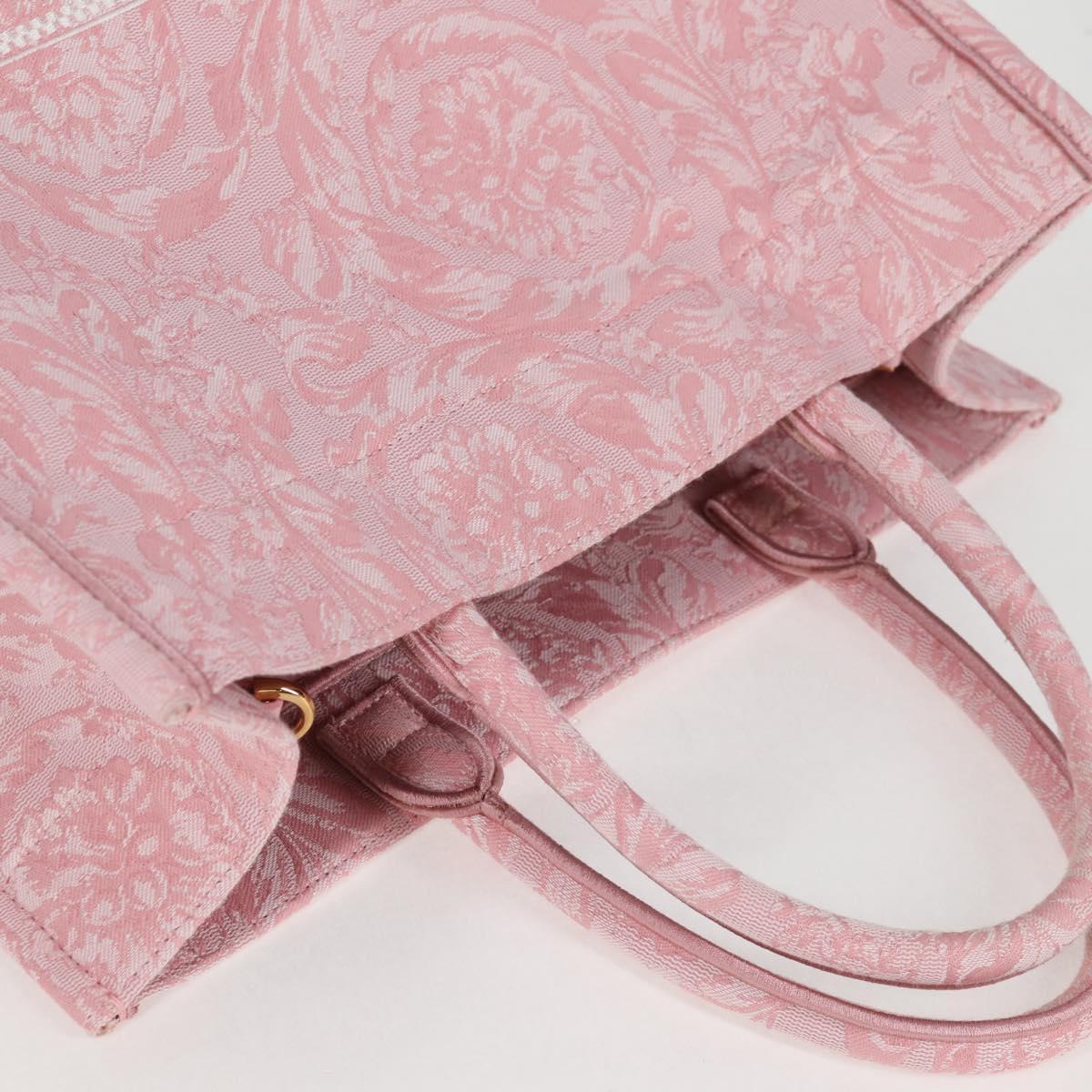 VERSACE Athena Barocco Tote Bag Canvas 2way Pink Auth BA3157M