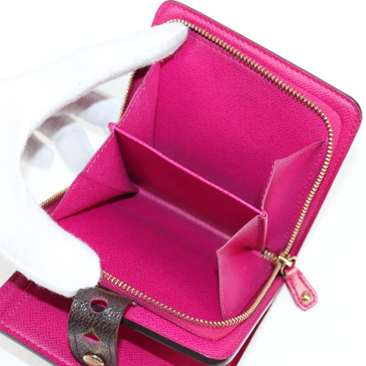 LOUIS VUITTON Monogram Perfo Compact zip Bifold Wallet M95188 LV Auth BA3167V