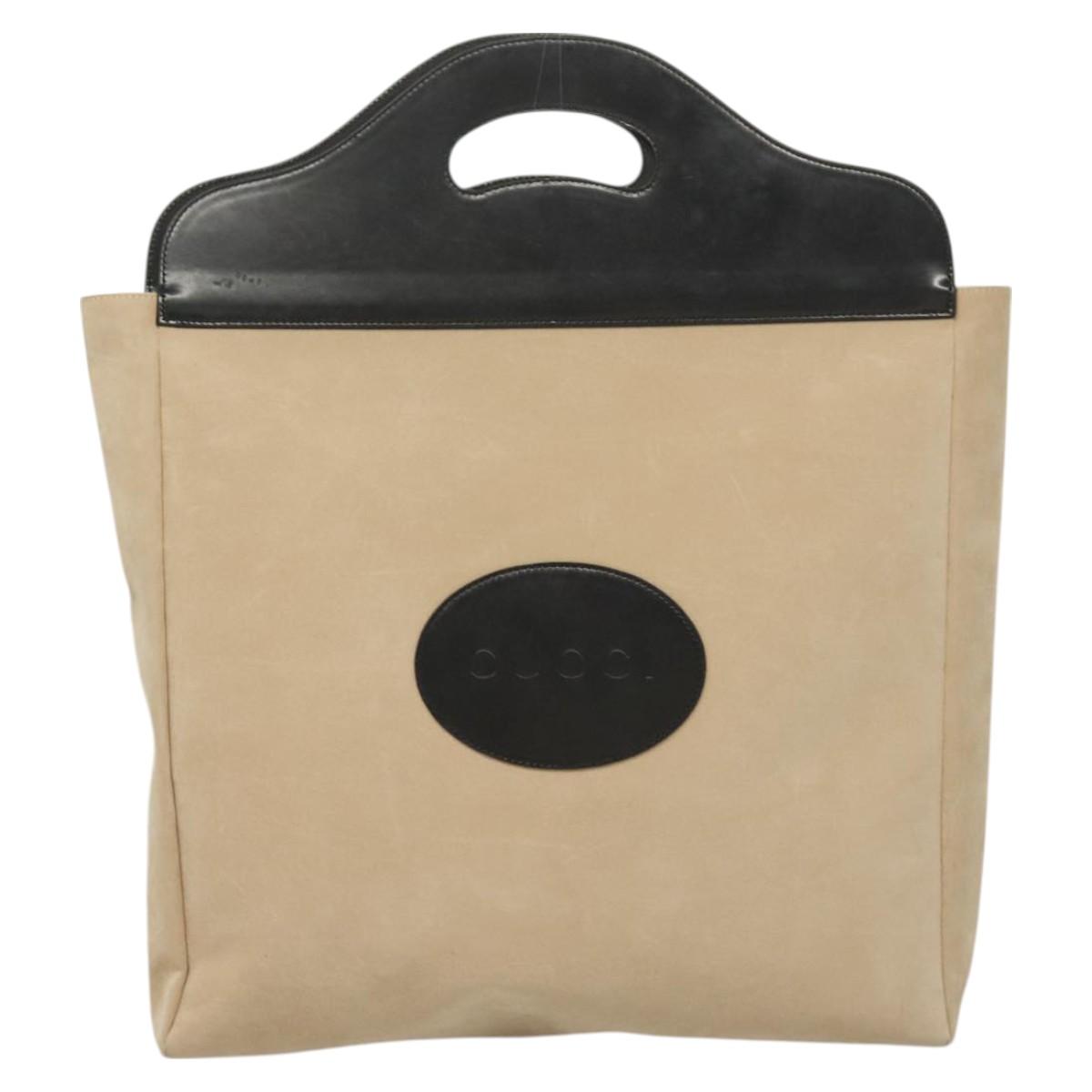 GUCCI Hand Bag Suede Beige 002 8000 Auth BA3177