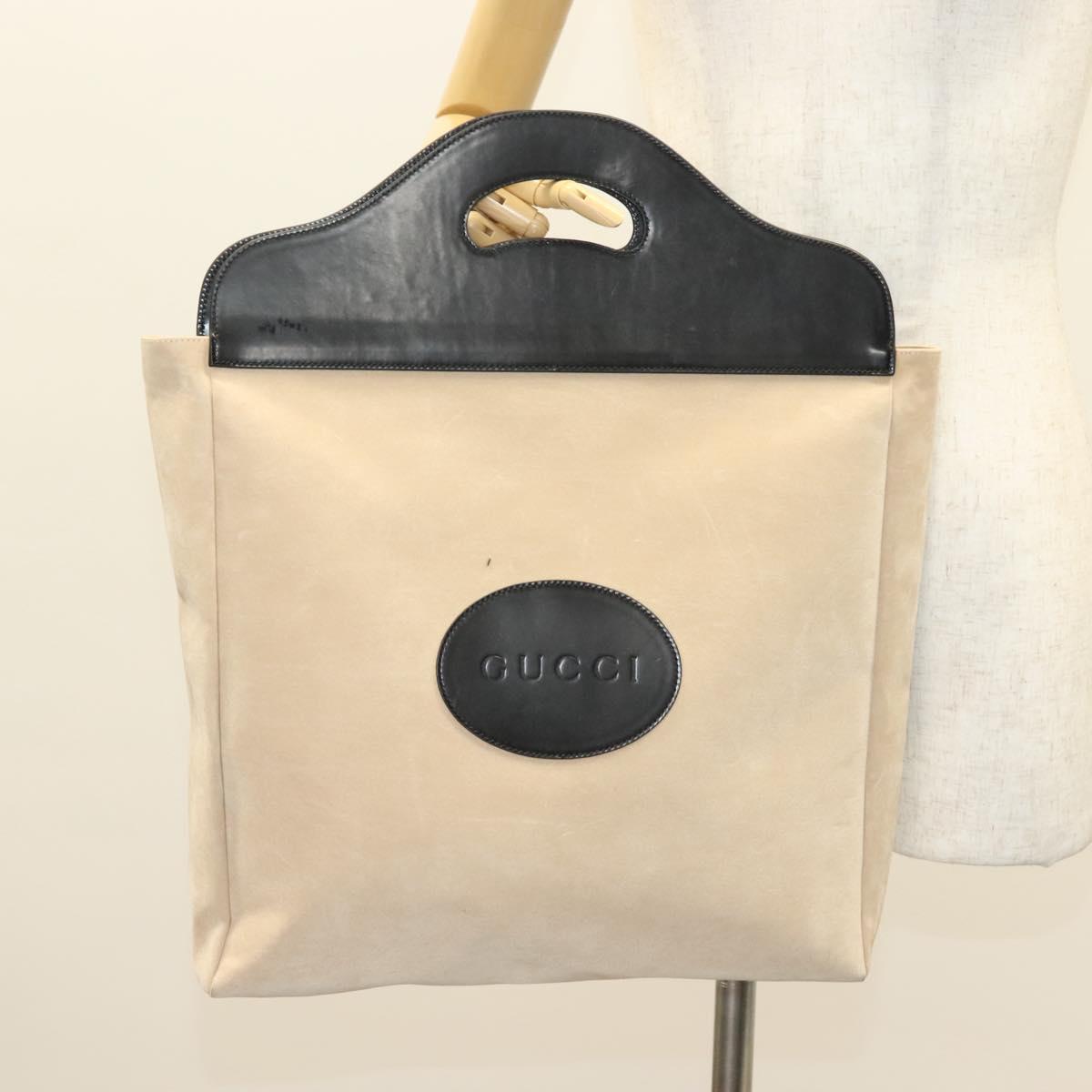 GUCCI Hand Bag Suede Beige 002 8000 Auth BA3177