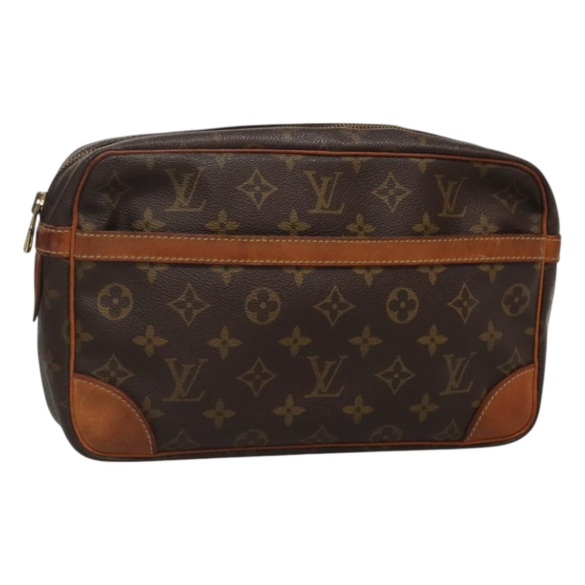 LOUIS VUITTON Monogram Compiegne 28 Clutch Bag M51845 LV Auth BA3196