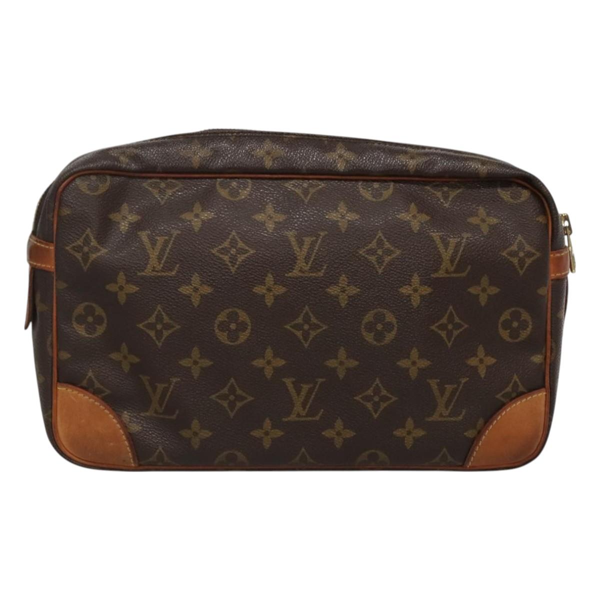 LOUIS VUITTON Monogram Compiegne 28 Clutch Bag M51845 LV Auth BA3196