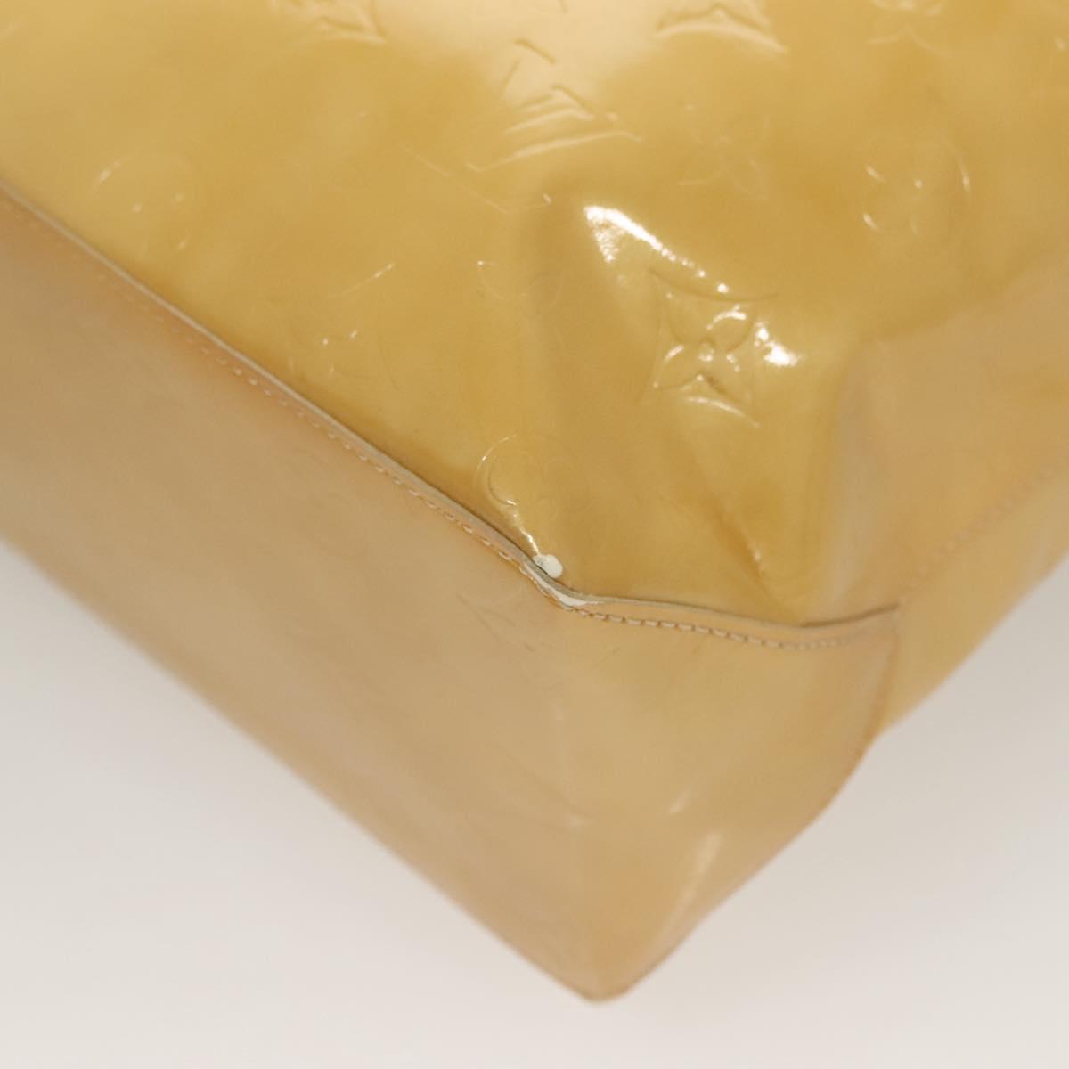 LOUIS VUITTON Monogram Vernis Reade MM Hand Bag Beige M91141 LV Auth BA3199