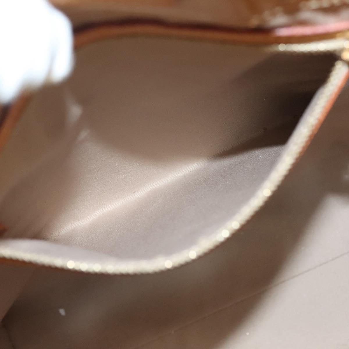 LOUIS VUITTON Monogram Vernis Reade MM Hand Bag Beige M91141 LV Auth BA3199