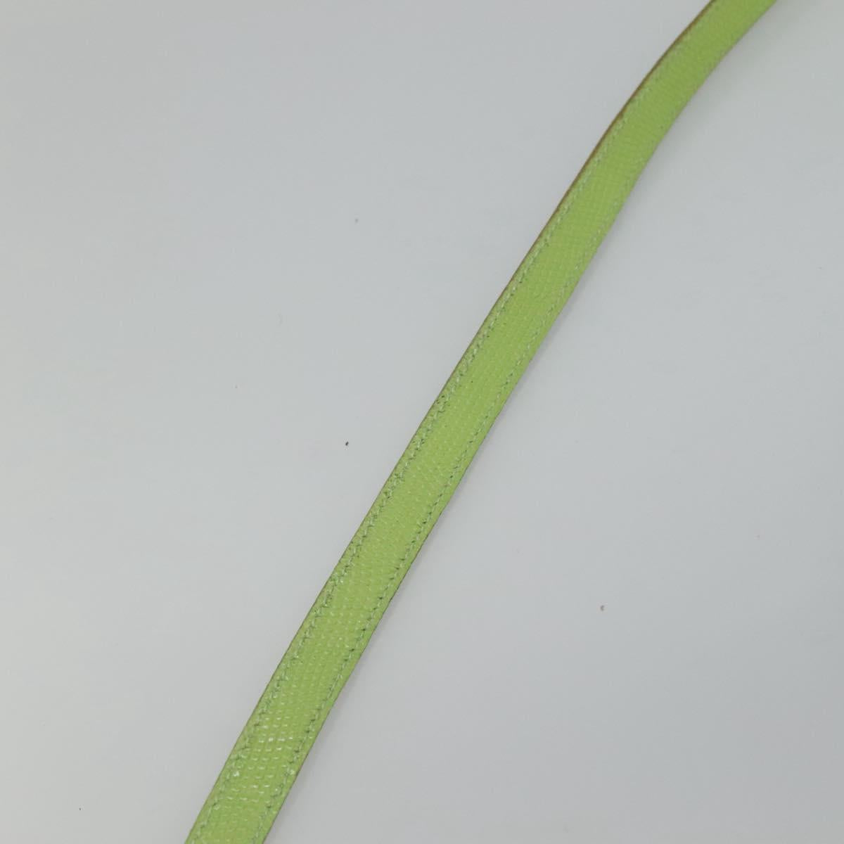 Salvatore Ferragamo Vala Shoulder Bag Leather Embossing Green Gold Auth BA320