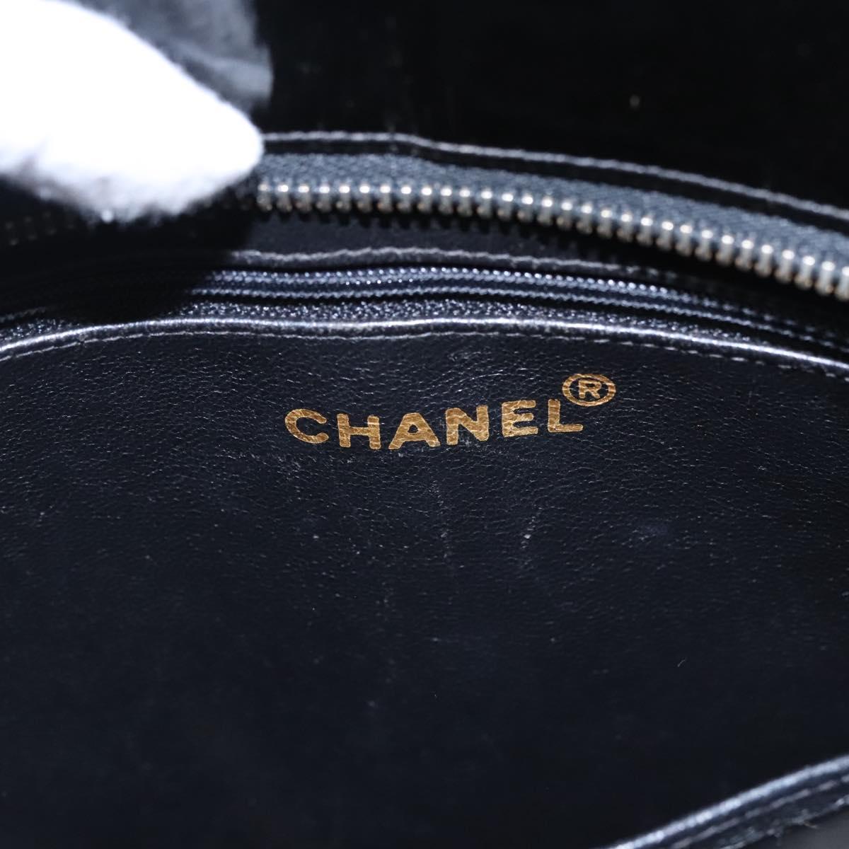 CHANEL Matelasse Tote Bag Patent leather Black CC Auth BA322