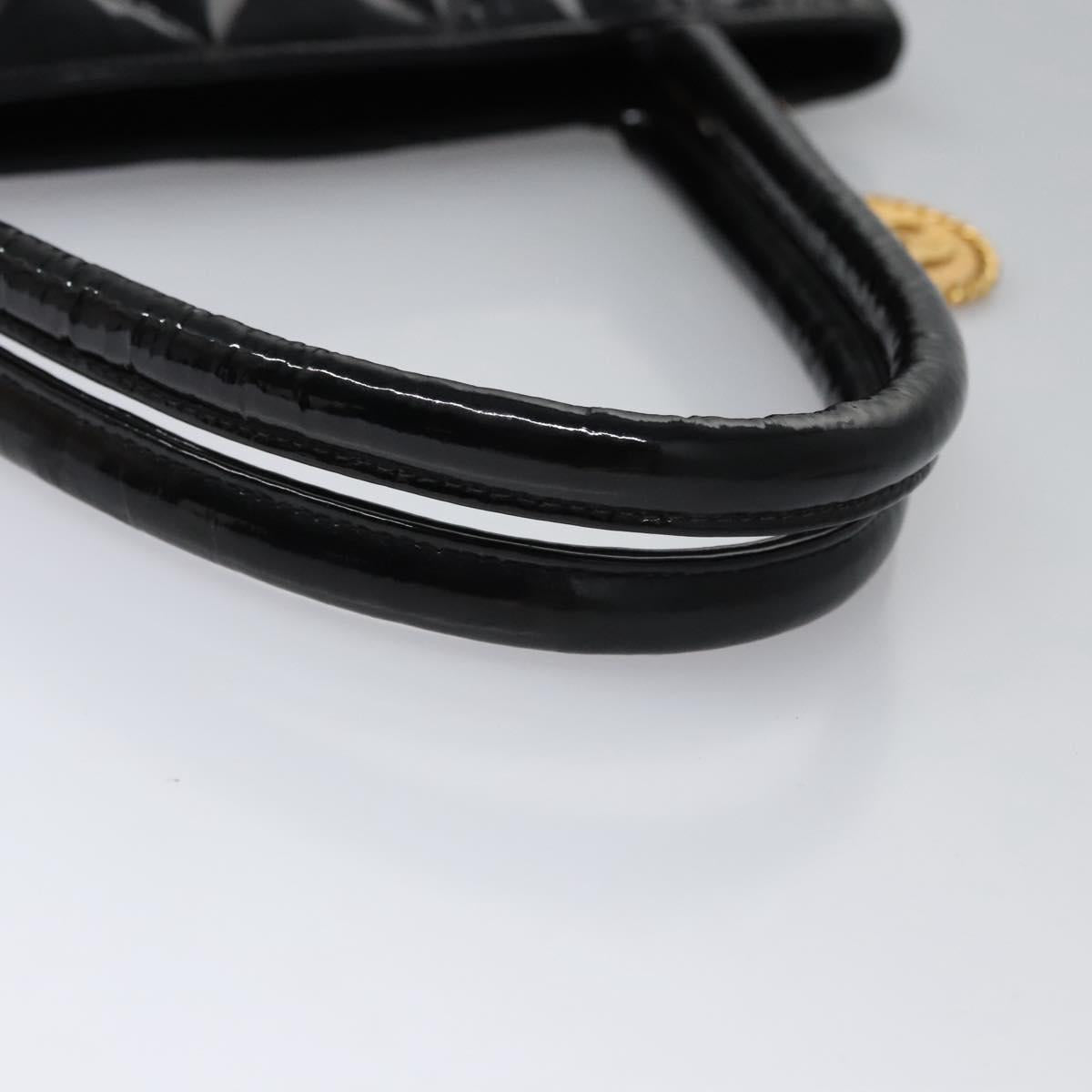 CHANEL Matelasse Tote Bag Patent leather Black CC Auth BA322