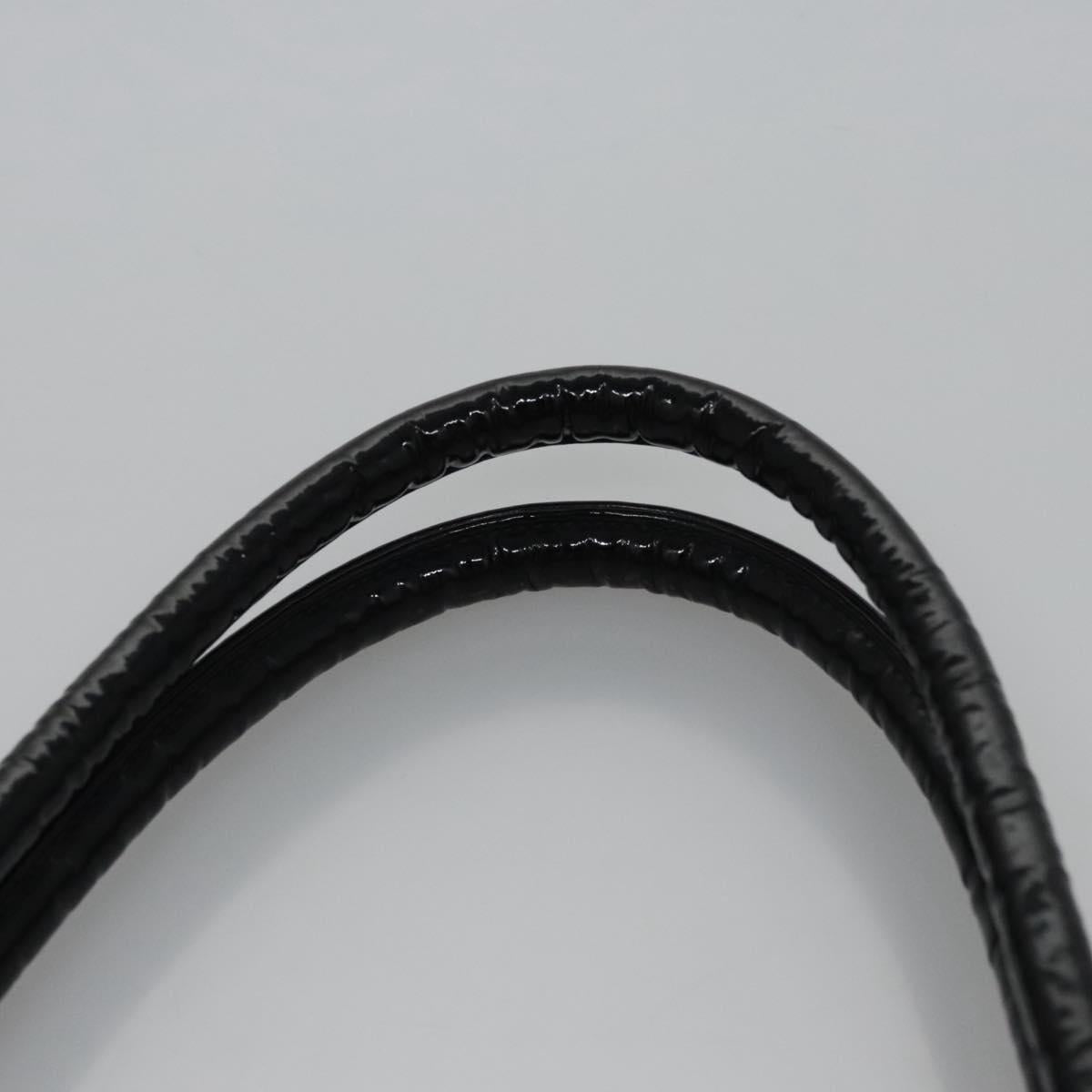 CHANEL Matelasse Tote Bag Patent leather Black CC Auth BA322