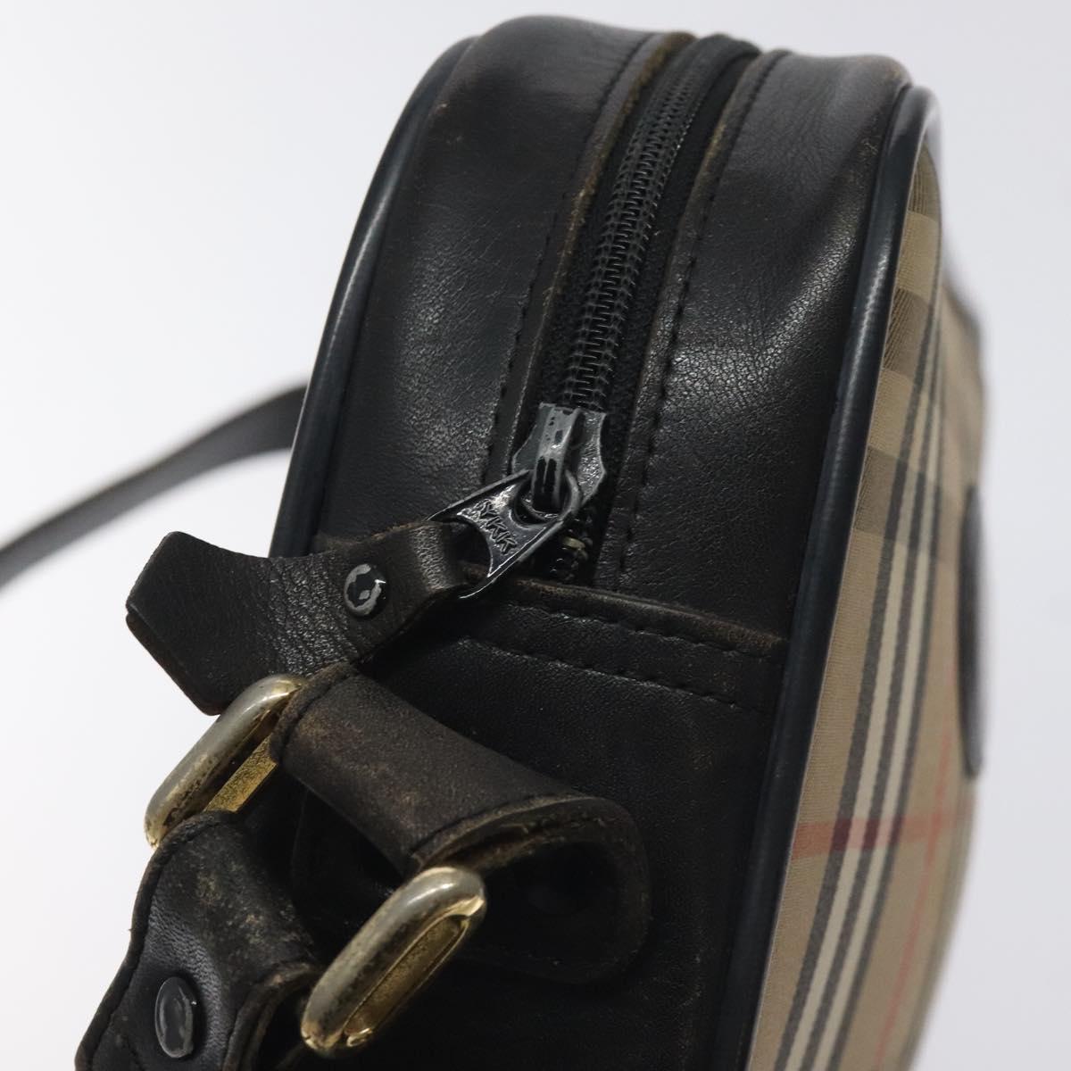Burberrys Nova Check Shoulder Bag Canvas Beige Auth BA3222