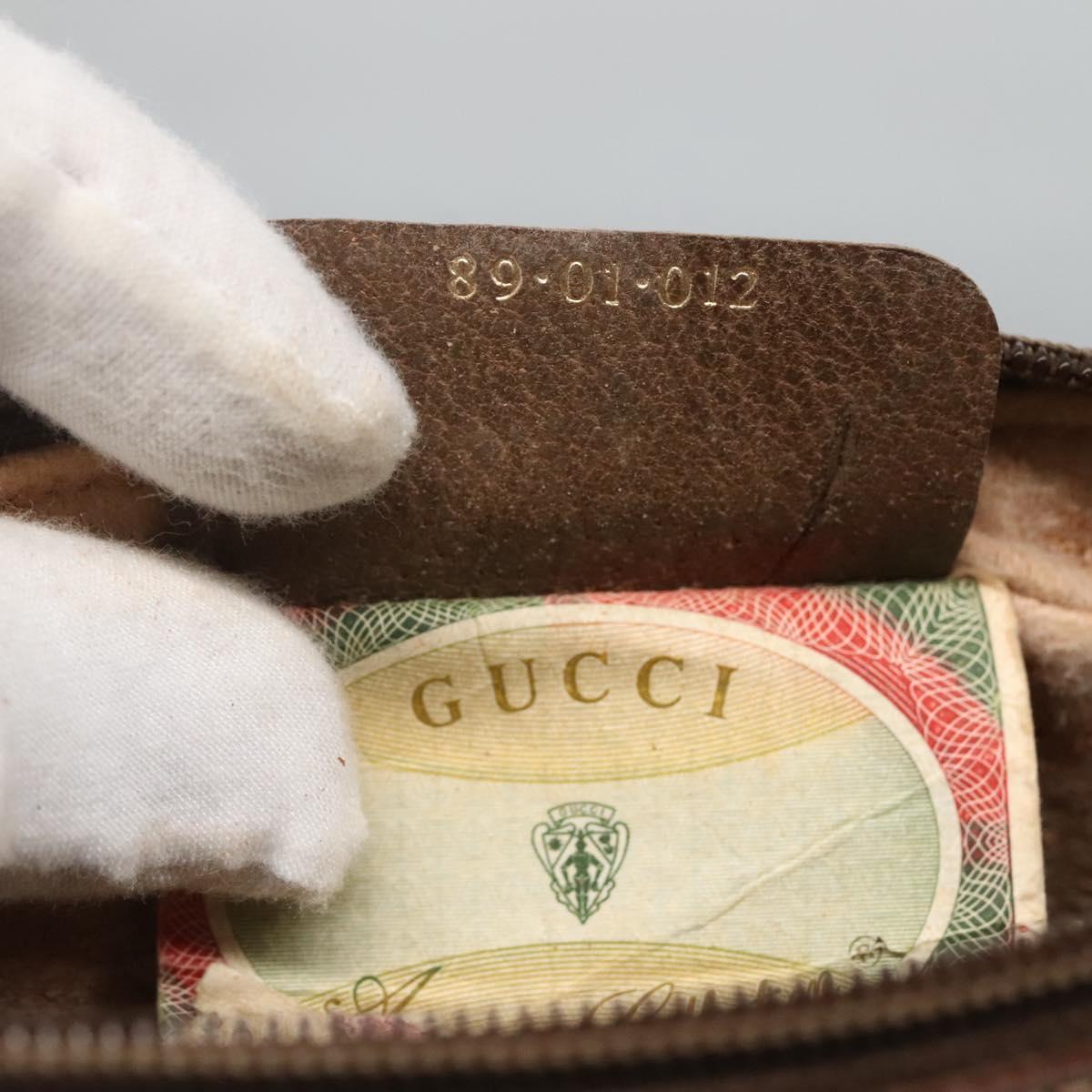 GUCCI GG Supreme Web Sherry Line Clutch Bag PVC Beige 89 01 012 Auth BA3229