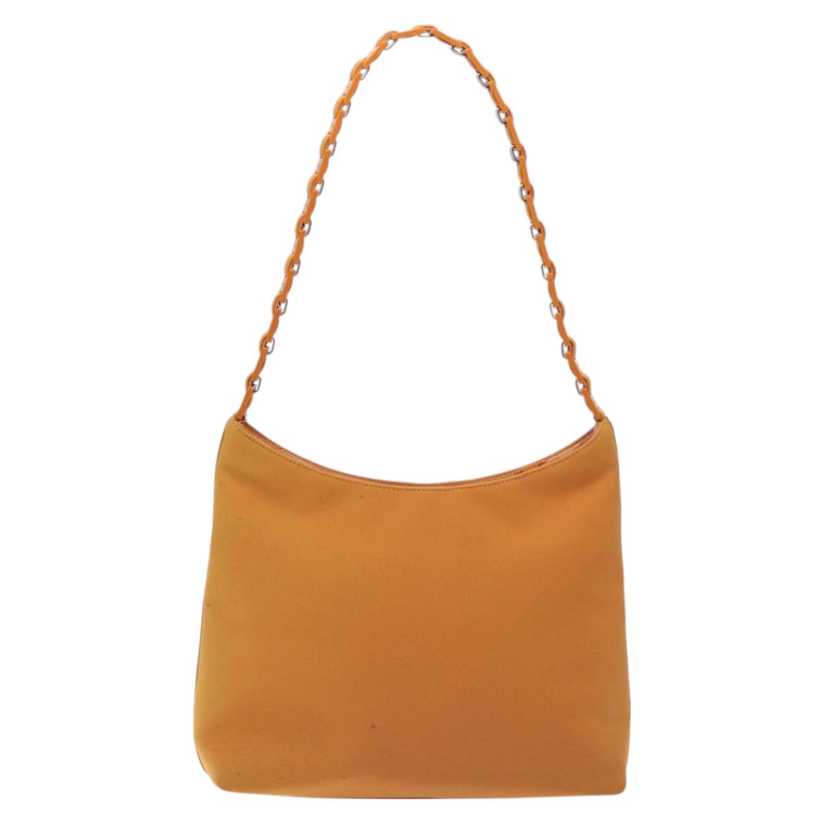 Salvatore Ferragamo Shoulder Bag Canvas Orange Auth BA3239
