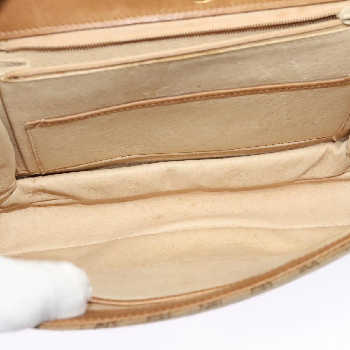 GUCCI Micro GG Canvas Shoulder Bag Beige Gold Auth BA3245