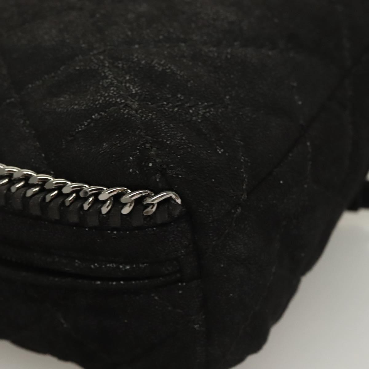 Stella MacCartney Falabella Chain Backpack Suede Black Silver 364517 Auth BA3253