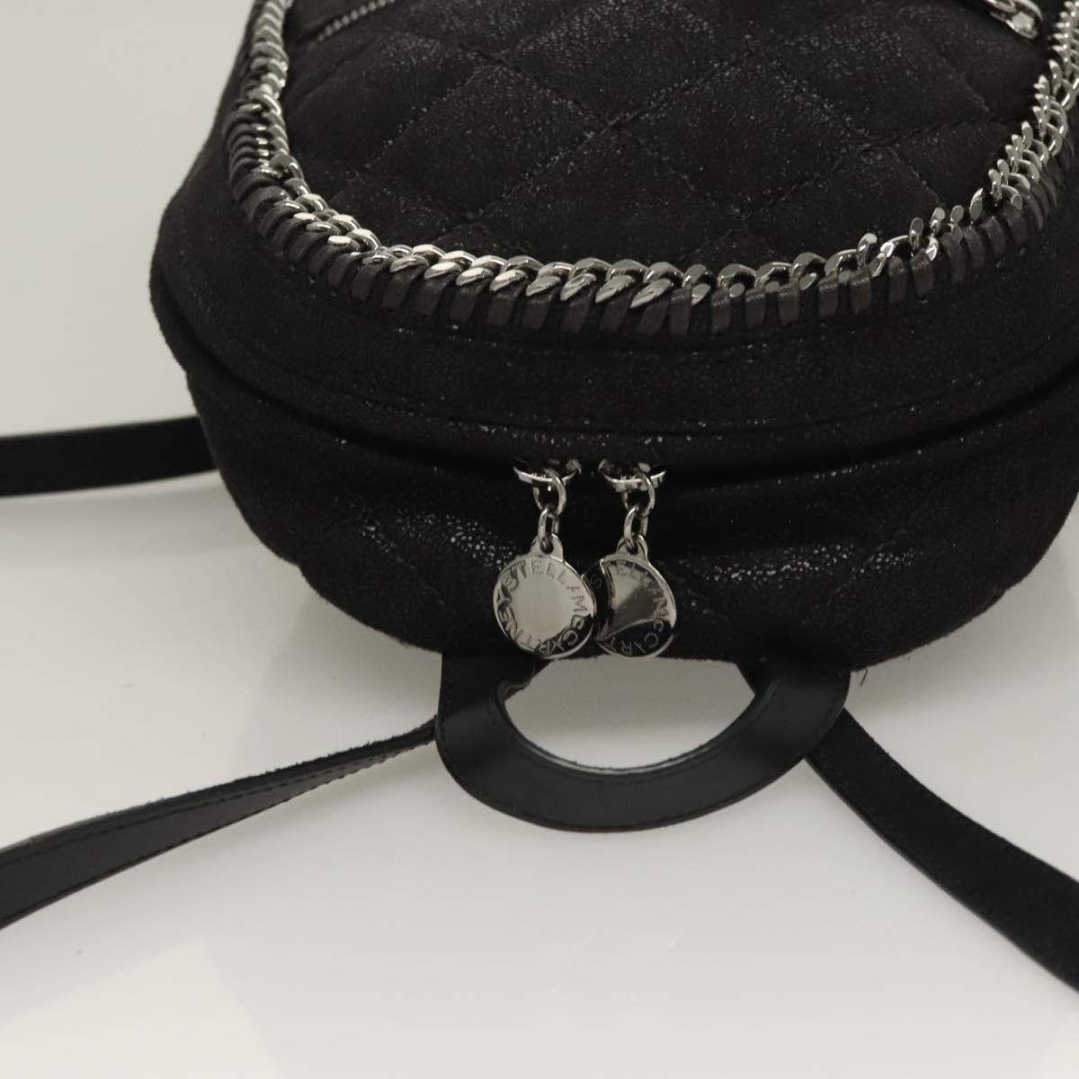 Stella MacCartney Falabella Chain Backpack Suede Black Silver 364517 Auth BA3253