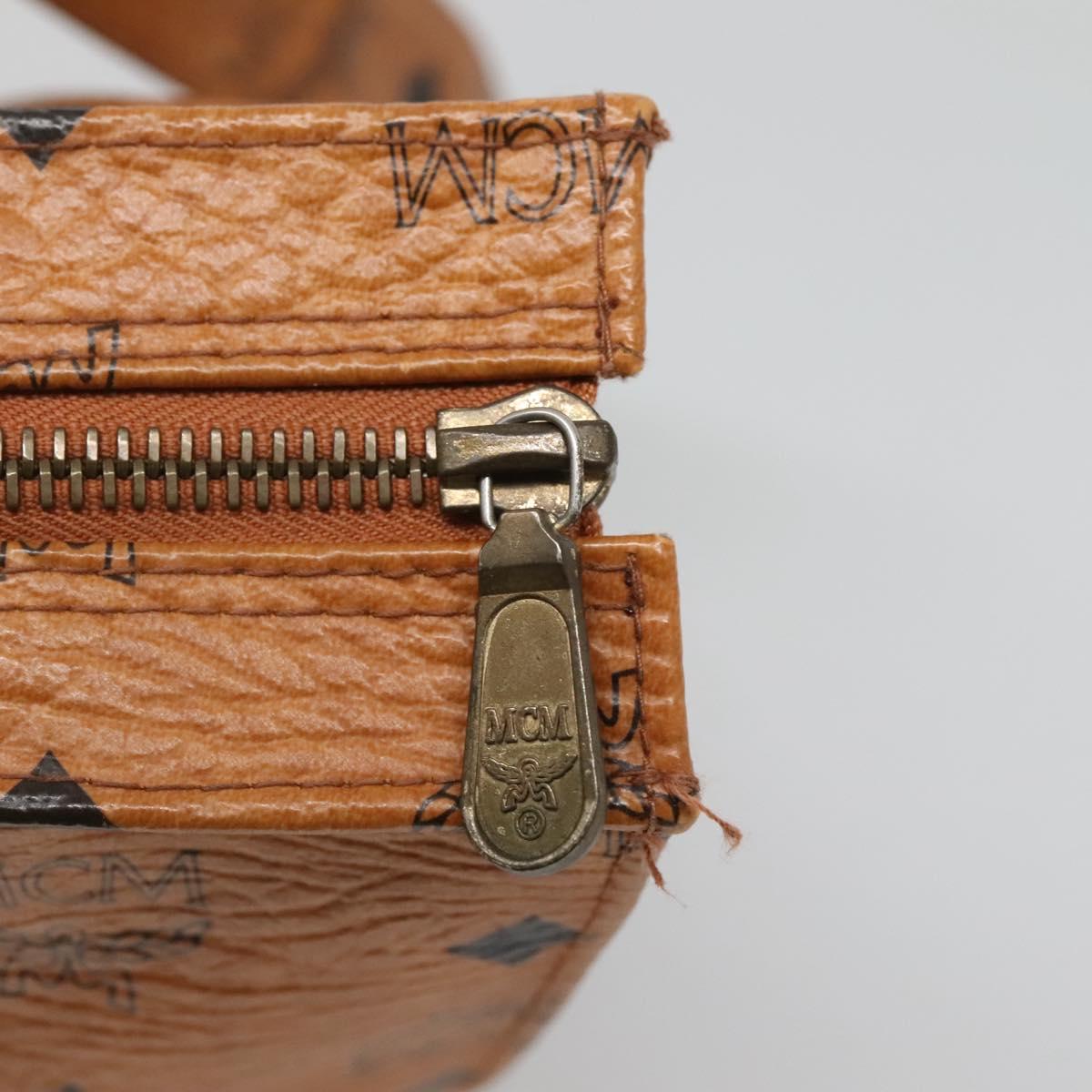 MCM Logogram Vicetos Shoulder Bag PVC Leather Brown Gold Auth BA3258