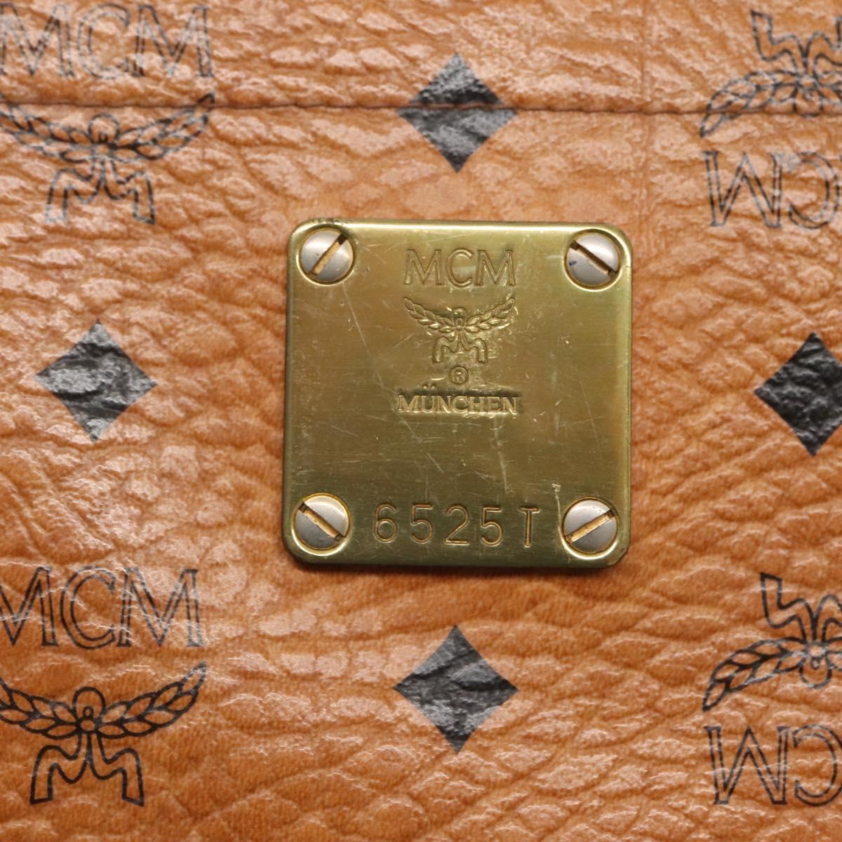 MCM Logogram Vicetos Shoulder Bag PVC Leather Brown Gold Auth BA3258
