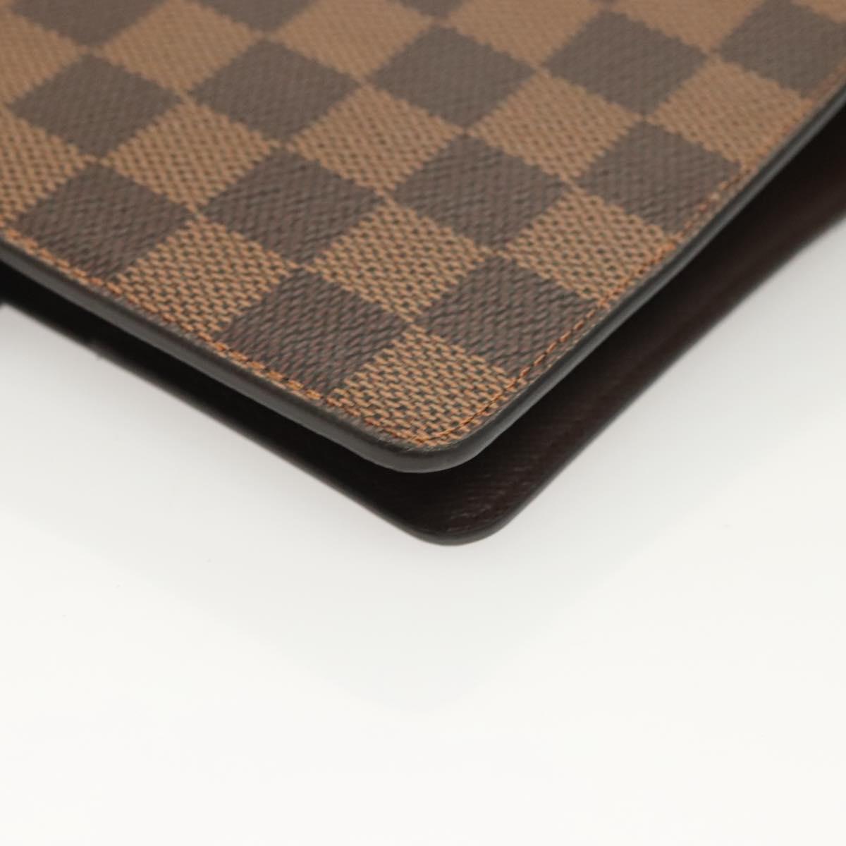 LOUIS VUITTON Damier Ebene Agenda MM Day Planner Cover R20240 LV Auth BA3262