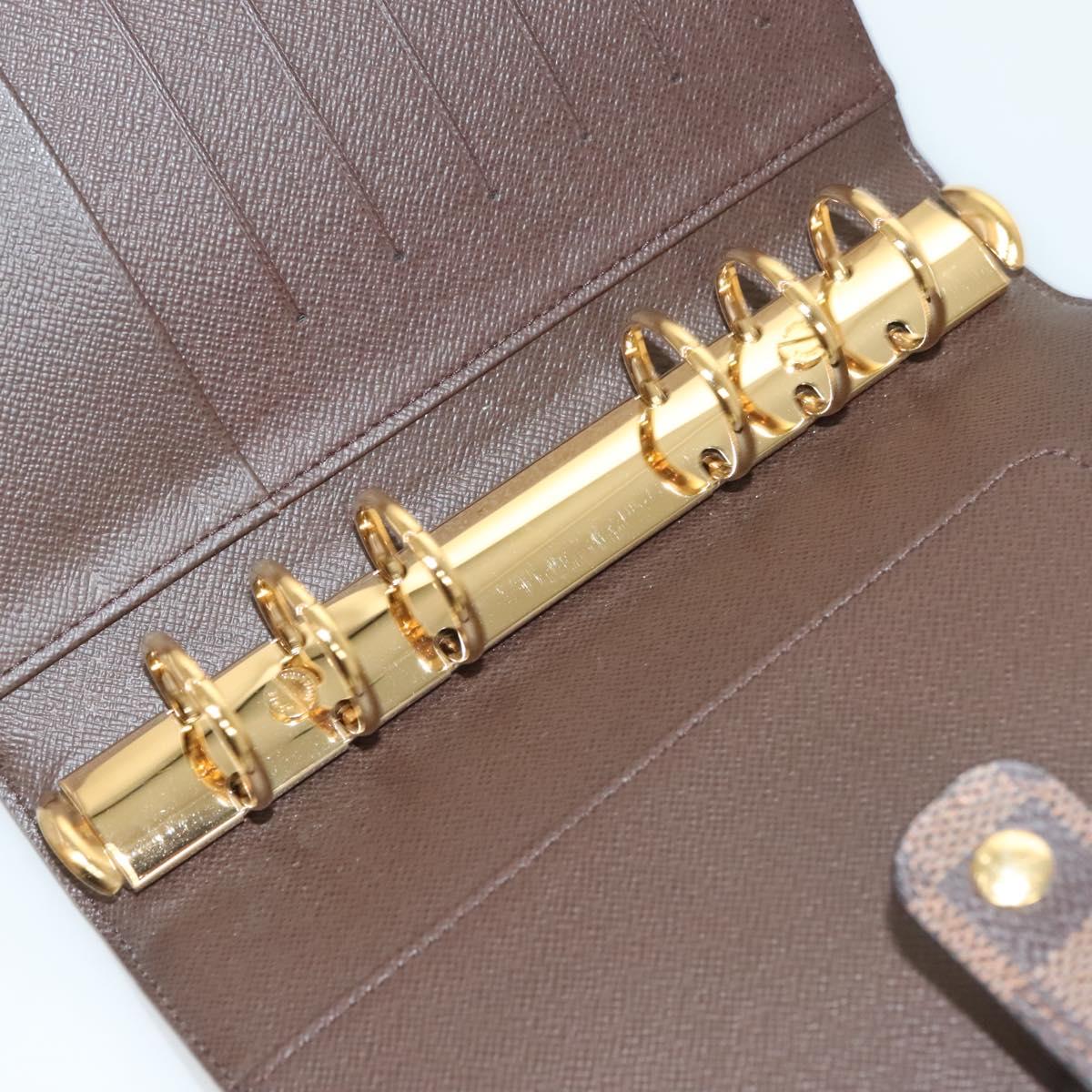 LOUIS VUITTON Damier Ebene Agenda MM Day Planner Cover R20240 LV Auth BA3262