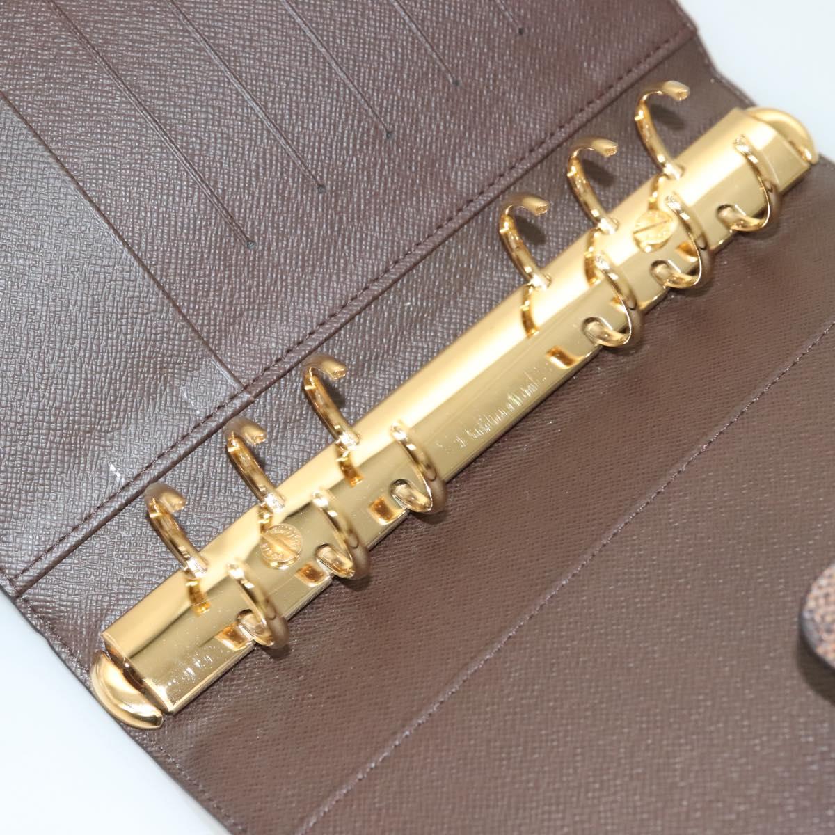 LOUIS VUITTON Damier Ebene Agenda MM Day Planner Cover R20240 LV Auth BA3262